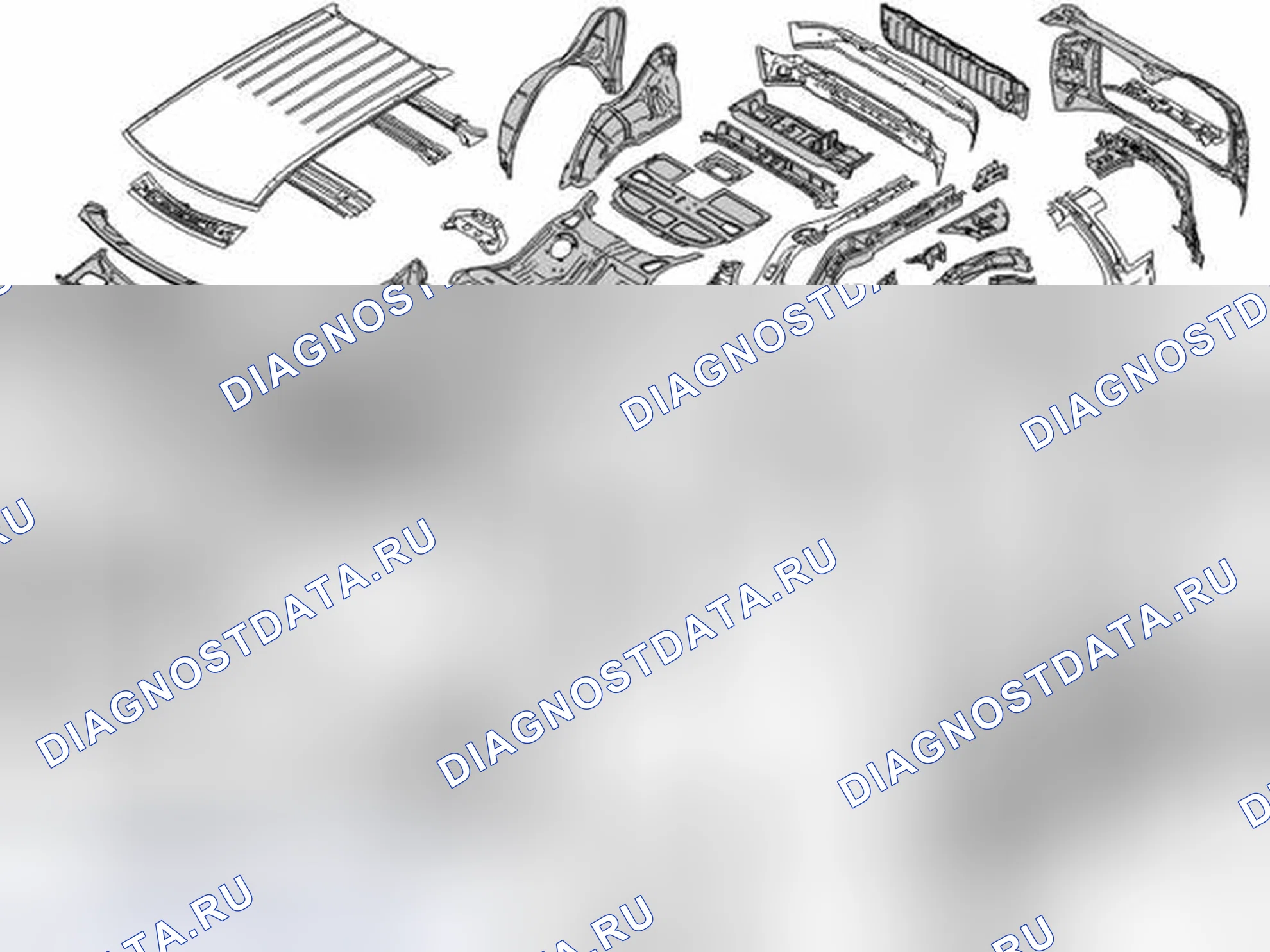 Рис. 229: ОЦИНКОВАННЫЕ ДЕТАЛИ КУЗОВА. Volvo XC90 I рестайлинг