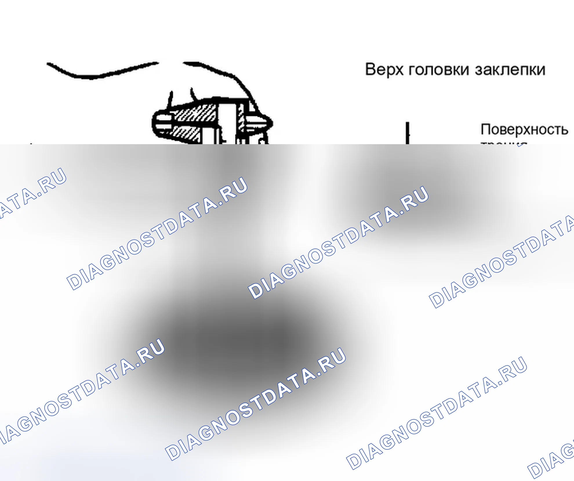 Рис. 5: Измерение глубины заклепки с помощью калибра. Dodge Ram I
