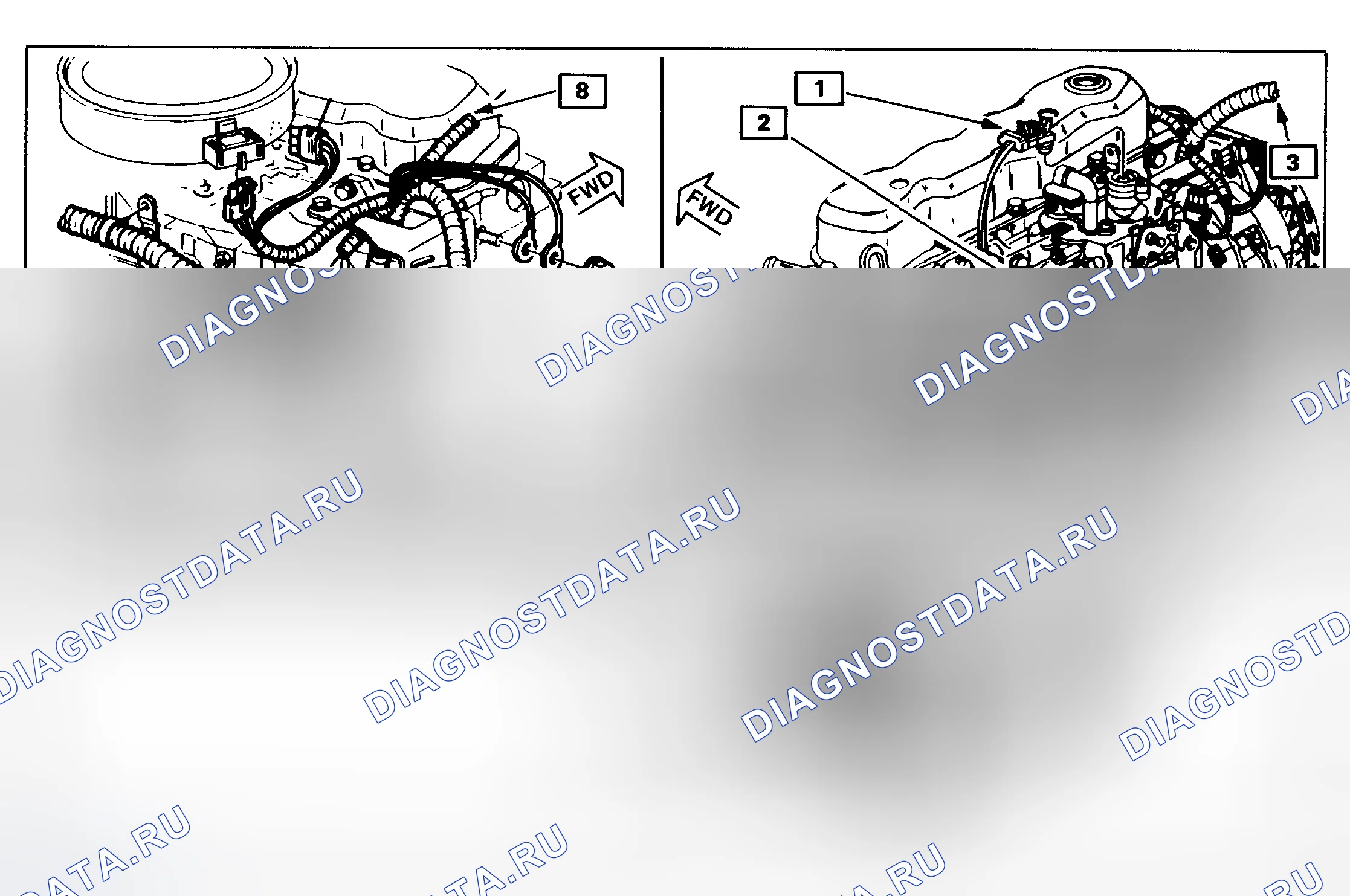 Рис. 49: Окно Eng.Related Comp.Location 2/2-Actual View - A кузов, Pont.. Pontiac Fiero I