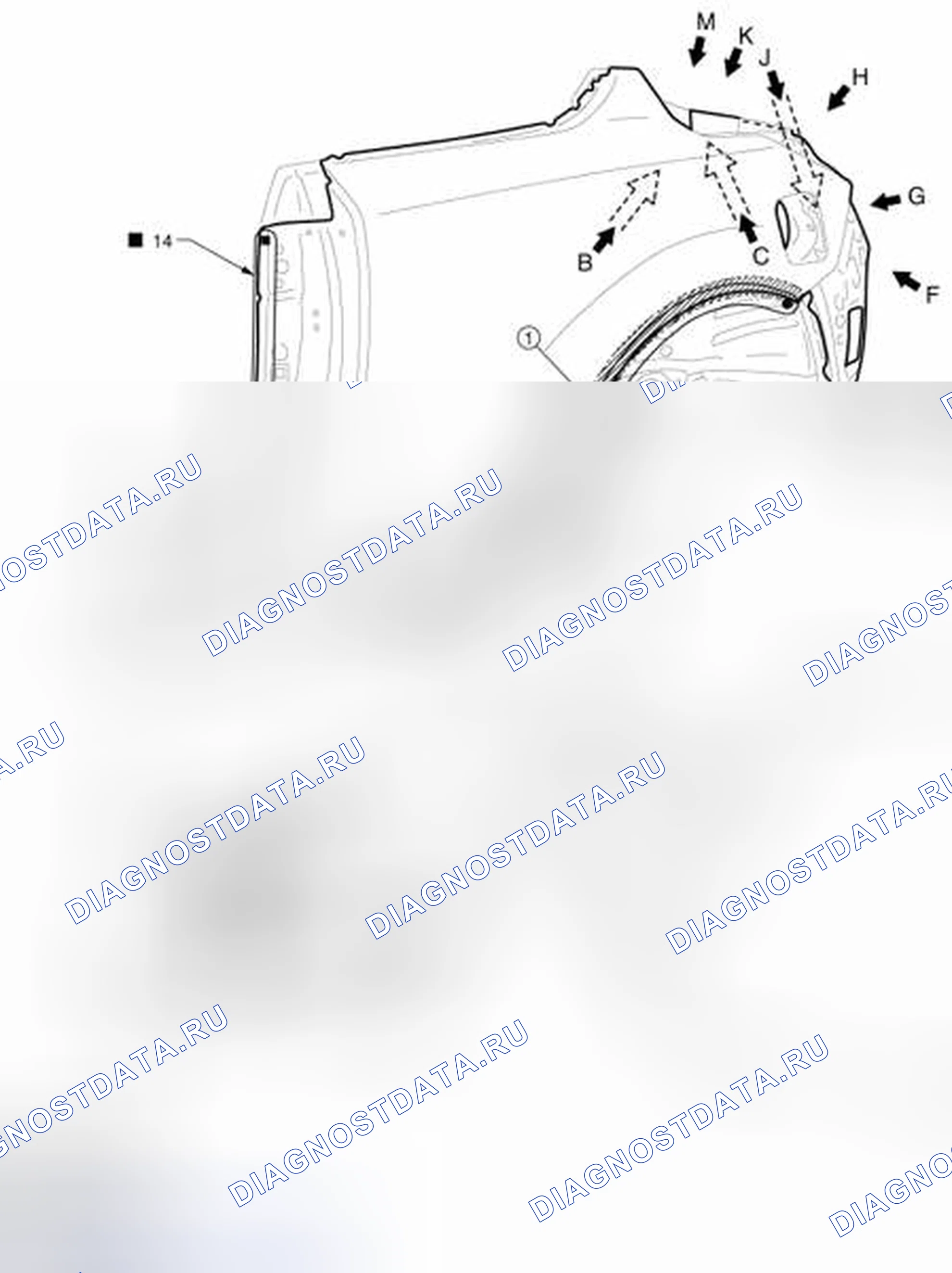 Рис. 589: Заднее крыло. Nissan Murano Z51 рестайлинг 2