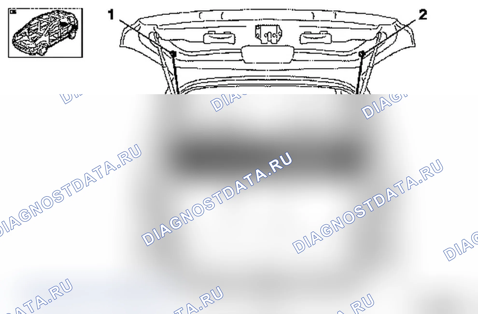 Снять и установить облицовку багажника в центре (с 2003 года выпуска). Opel Agila A рестайлинг