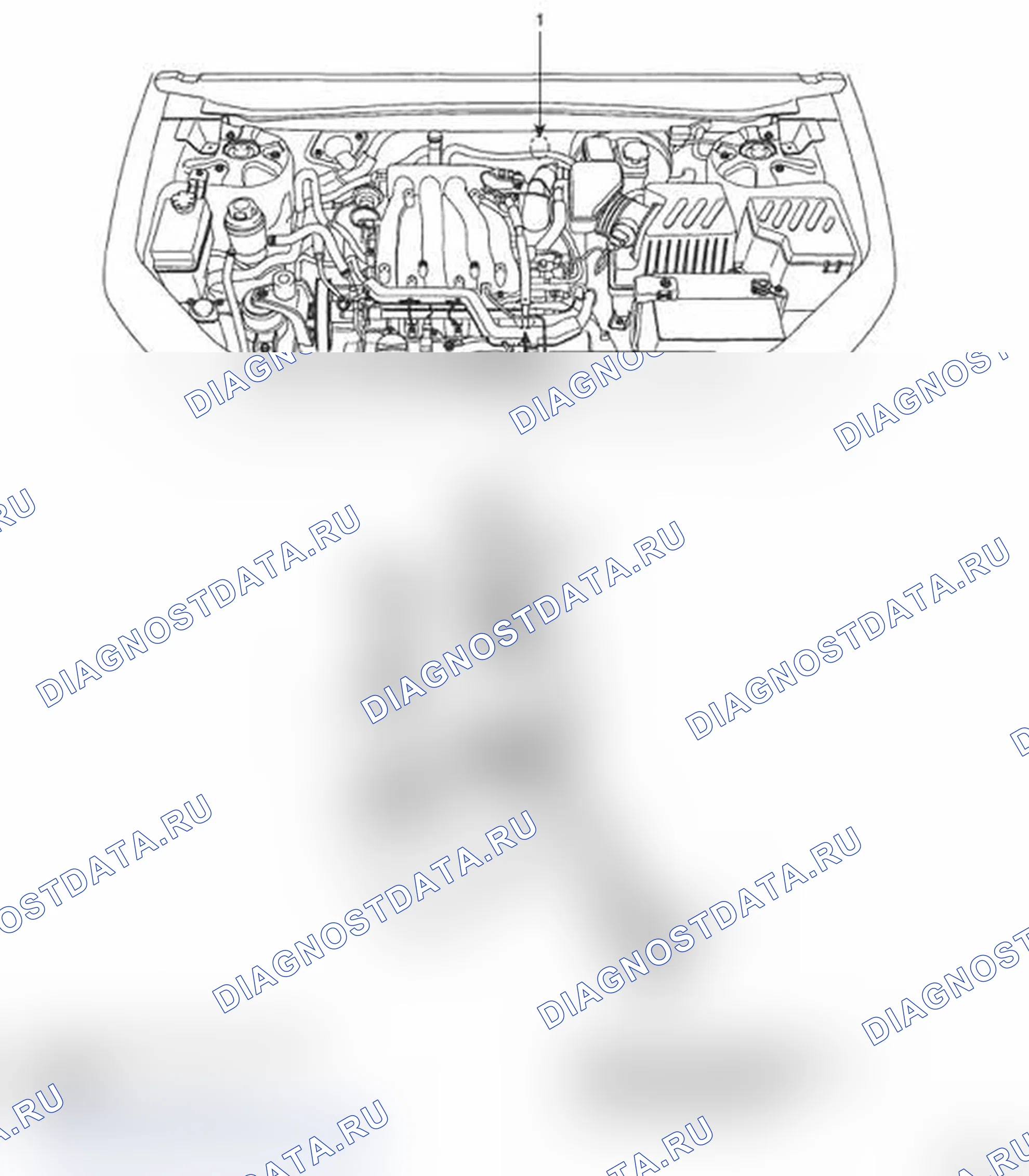 Рис. 1: РАСПОЛОЖЕНИЕ КОМПОНЕНТОВ. Hyundai Santa Fe II