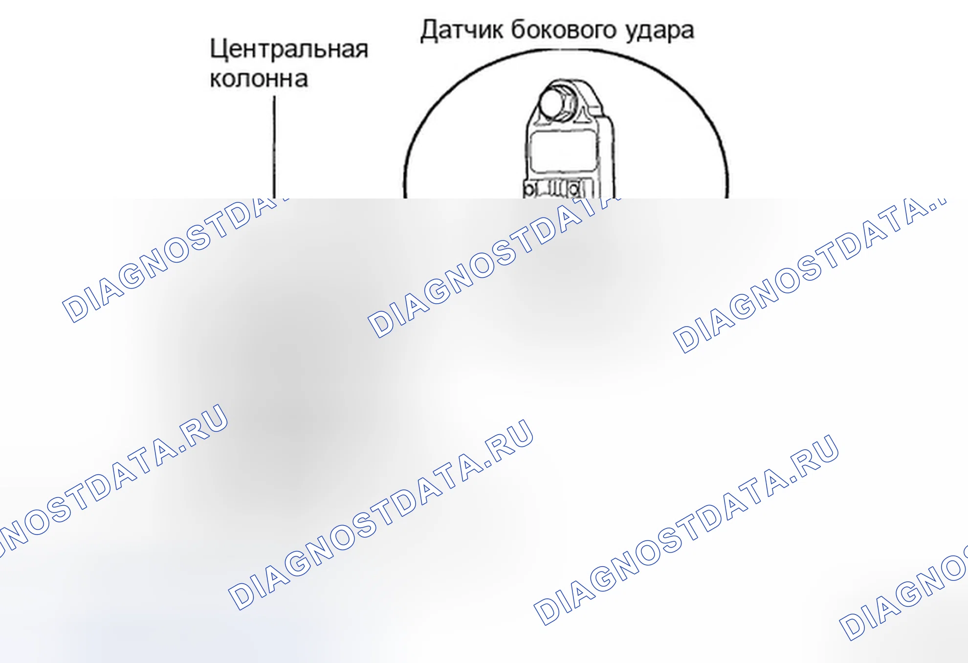 Рис. 46: Идентификация датчика бокового удара (SIS). Hyundai Elantra IV