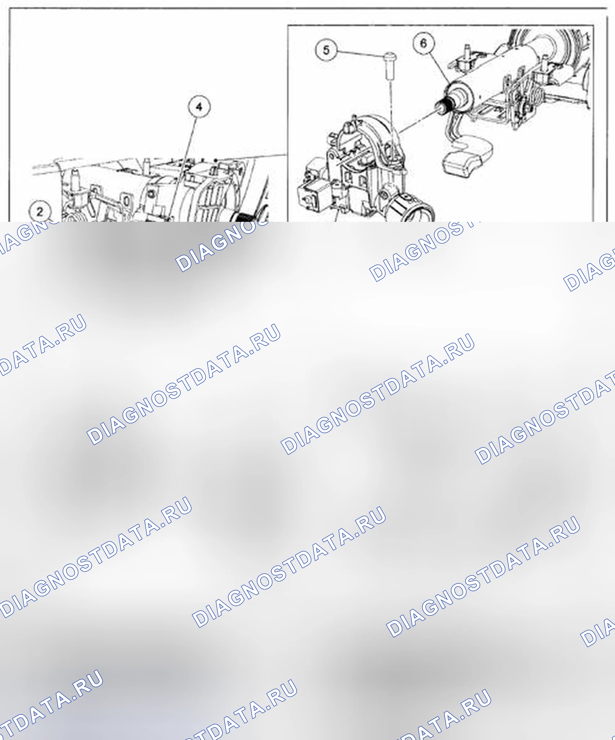 Рис. 2: ДЕМОНТАЖ / МОНТАЖ МОДУЛЯ БЛОКИРОВКИ РУЛЕВОЙ КОЛОНКИ. Mazda Tribute II