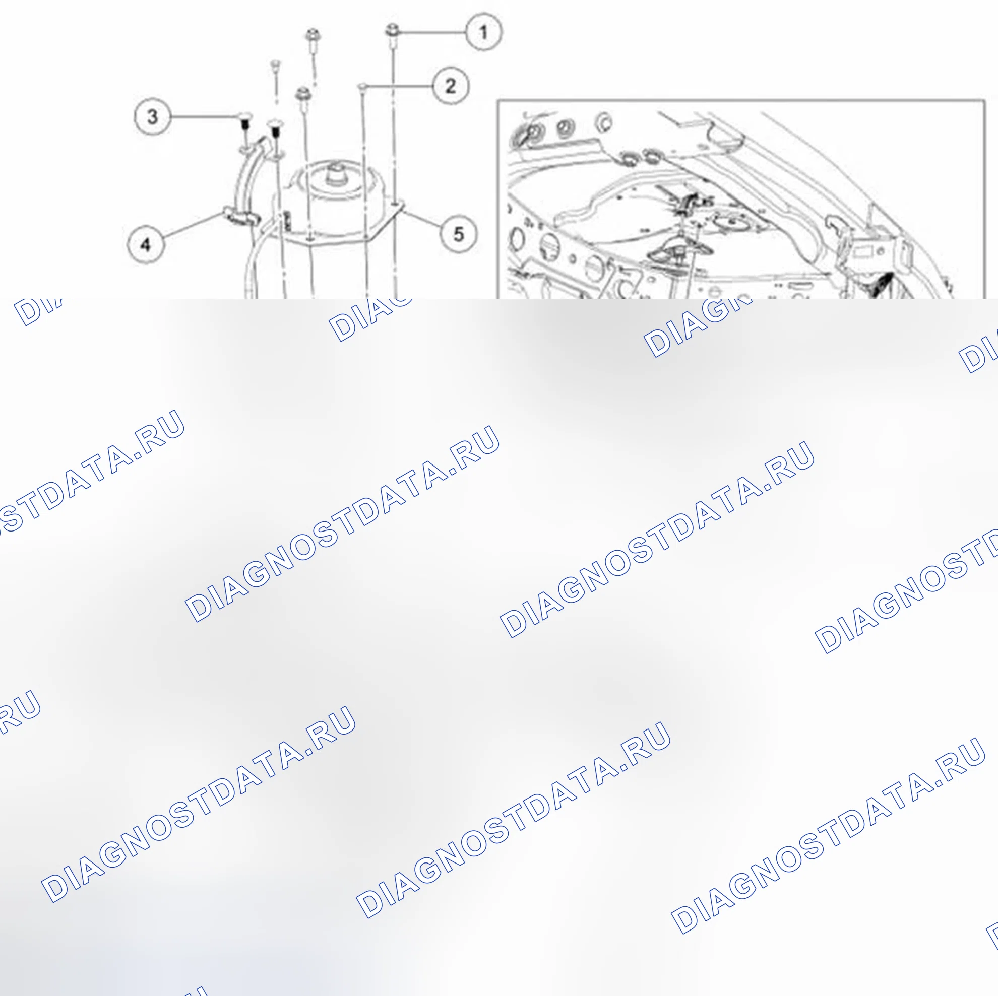 Рис. 56: Лебедка для запасного колеса. Ford Expedition III