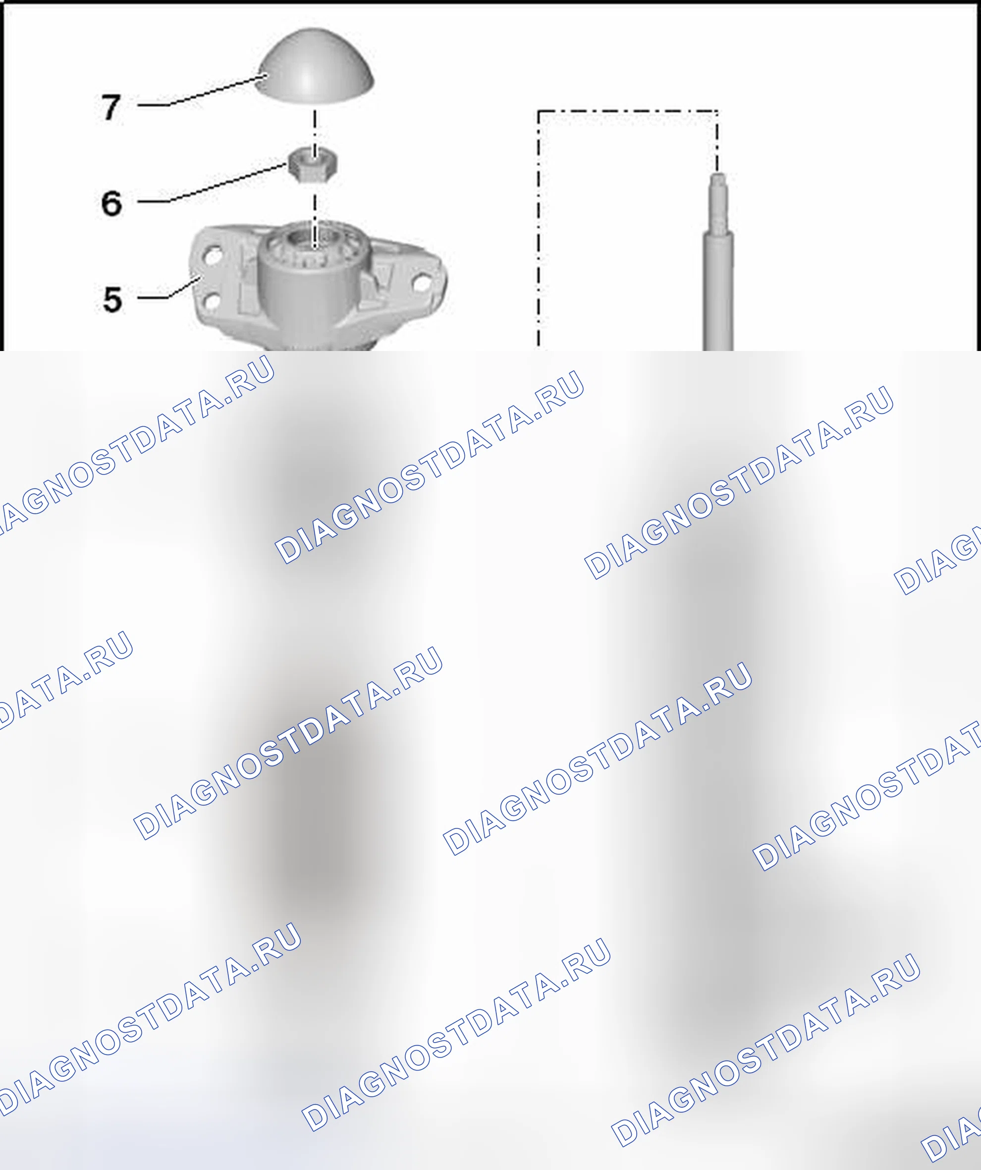Рис. 46: АМОРТИЗАТОР, Fwd. Volkswagen Golf Mk6