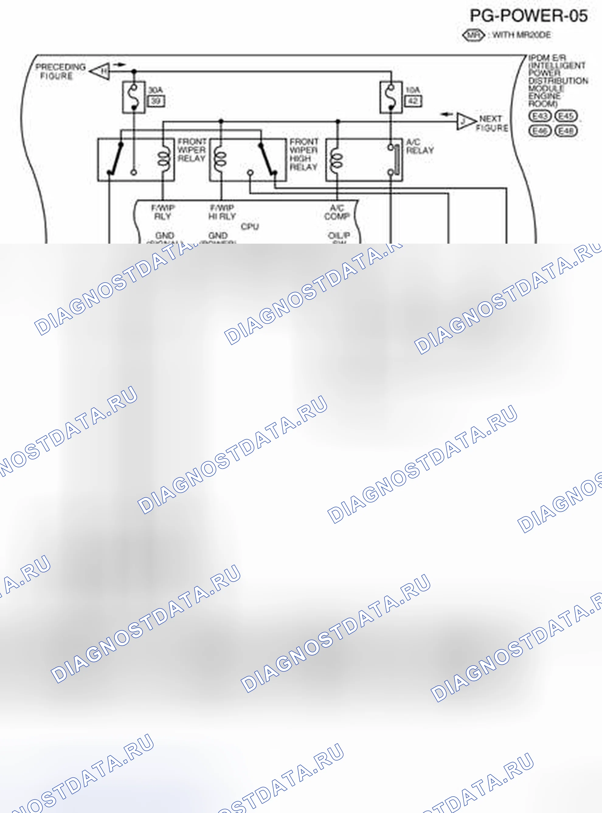Рис. 18: электросхема - Pg-Питание-05. Nissan Sentra B16