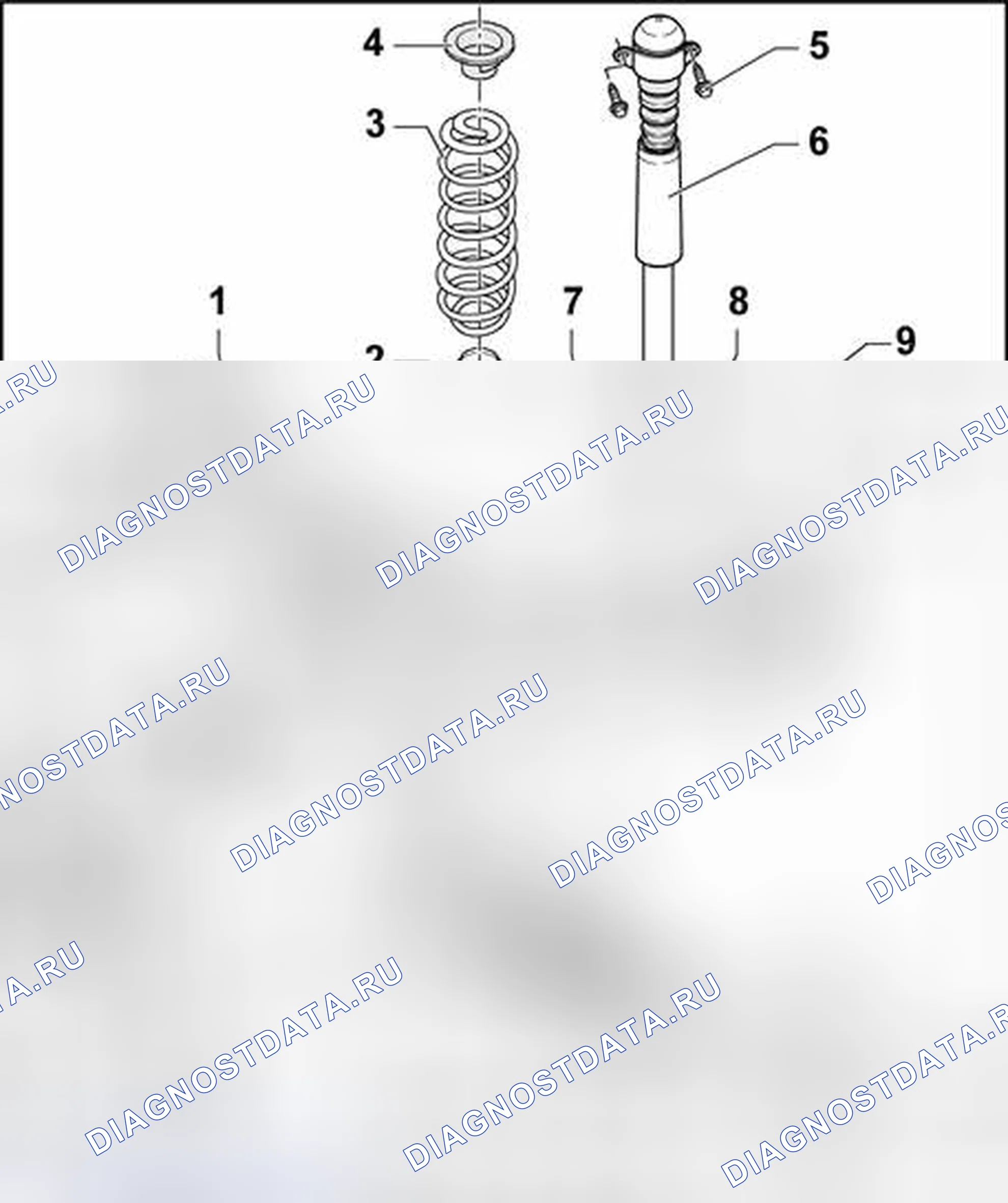 Рис. 6: Балка заднего моста, обзор сборки. Volkswagen Golf Mk4