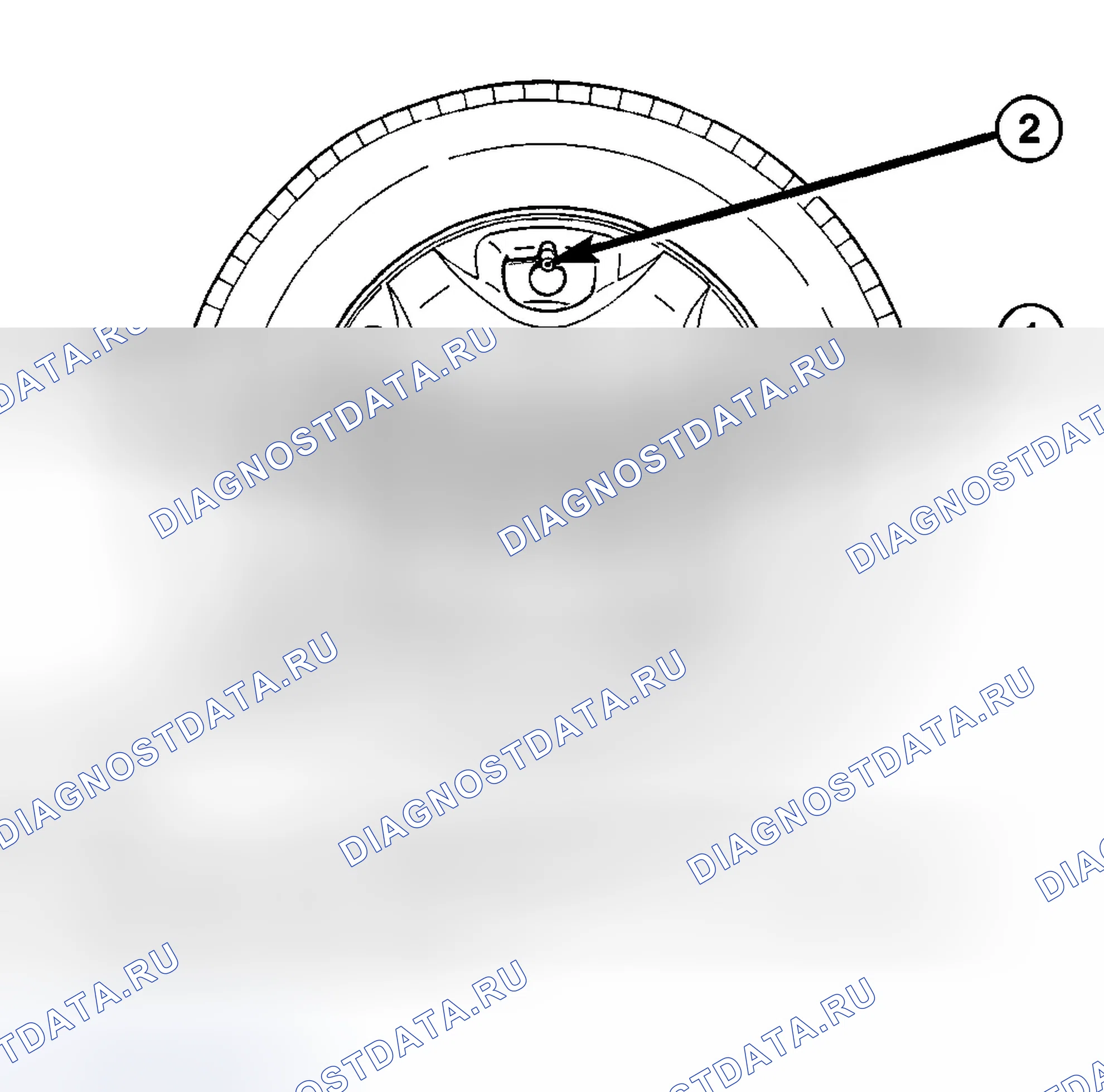 Рис. 15: УСТАНОВКА - СБОРКА ШИНЫ И КОЛЕСА (СТАЛЬНОЕ КОЛЕСО). Dodge Grand Caravan IV