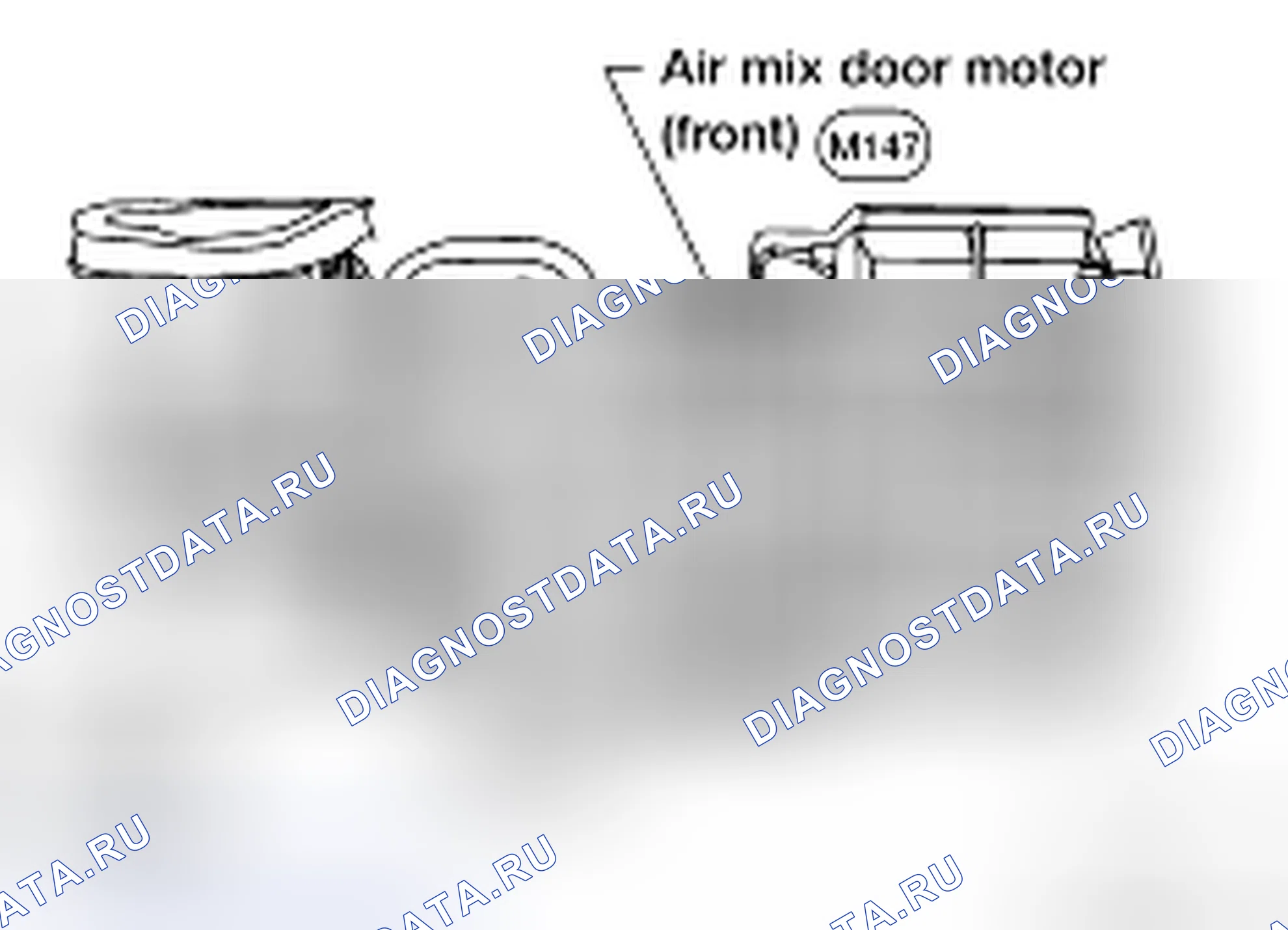 Рис. 7: Идентификация двигателя двери смешивания воздуха. Nissan Pathfinder III