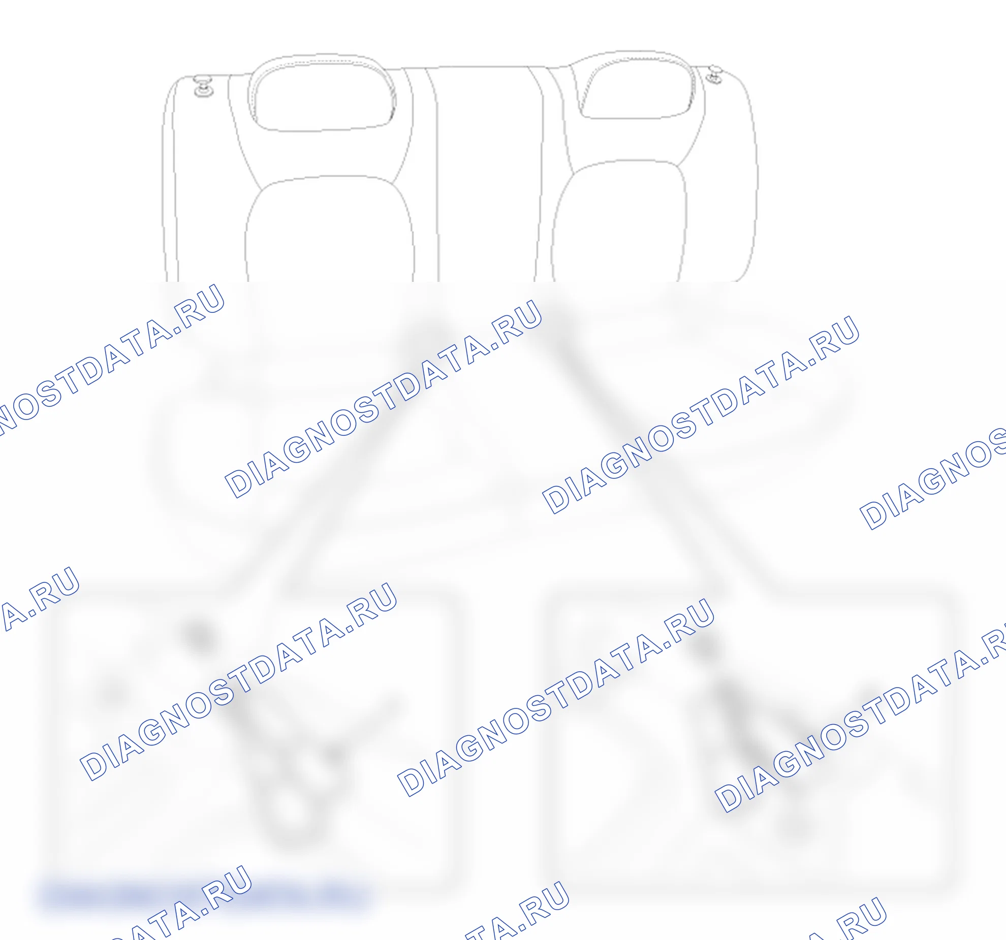 Расположение деталей пряжки заднего ремня безопасности. Hyundai GRAND i10/Xcent BA