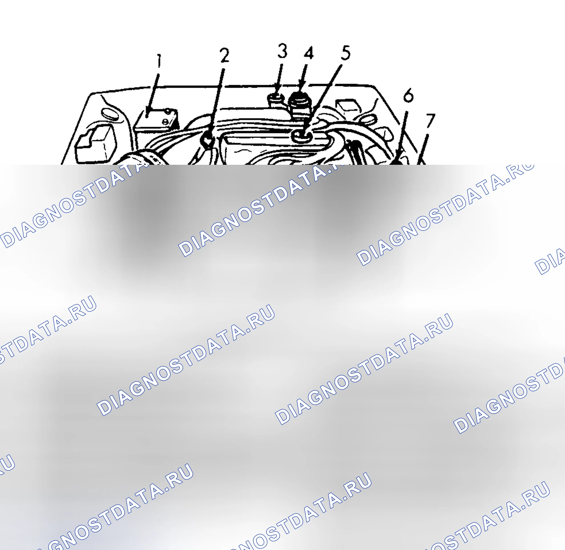 Рис. 4: РАСПОЛОЖЕНИЕ ТОЧЕК ОБСЛУЖИВАНИЯ. Mazda MPV III
