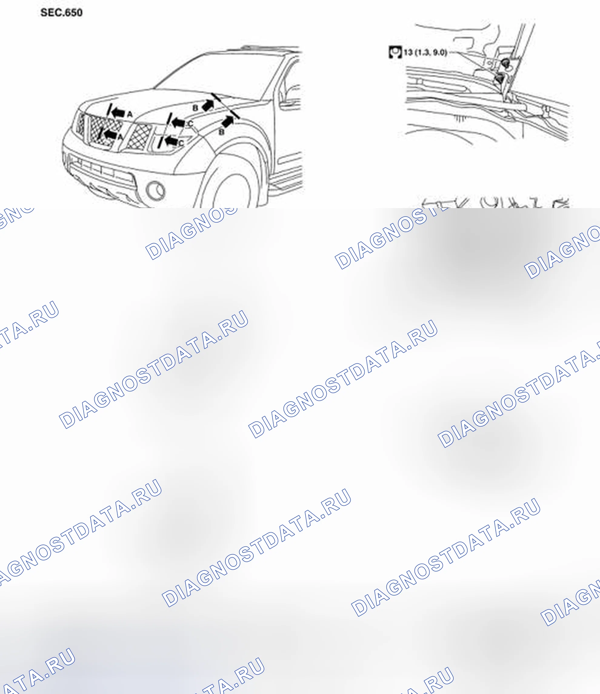 Рис. 188: Регулировка фитинга. Nissan Pathfinder III рестайлинг