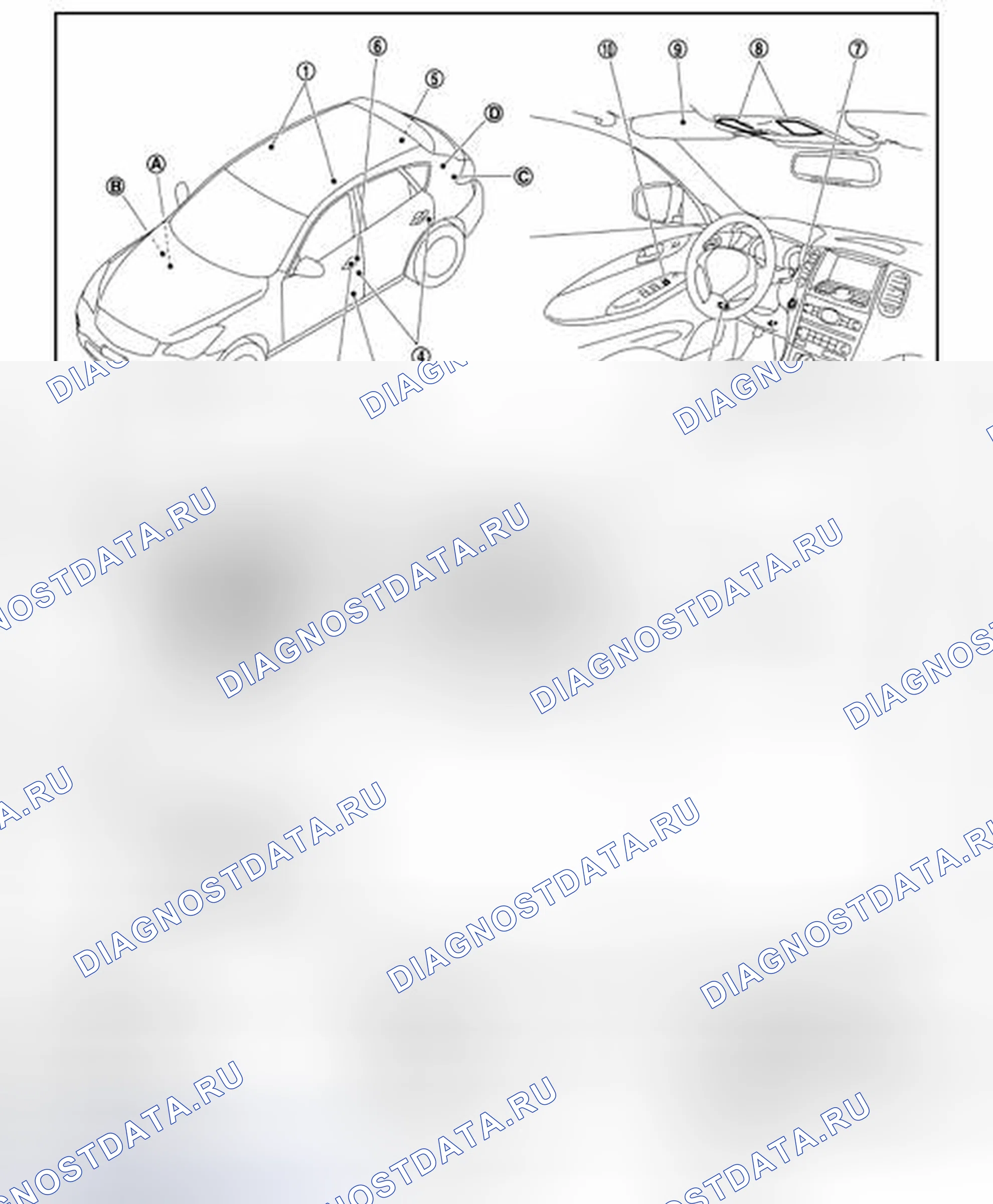 Рис. 21: Расположение компонентов. Infiniti EX37 I