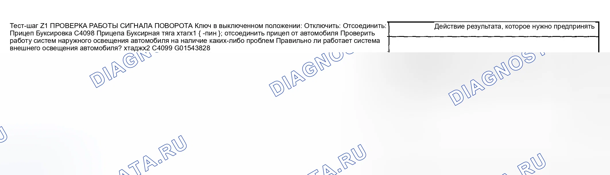 Рис. 127: ТОЧЕЧНОЕ ИСПЫТАНИЕ Z: ИНДИВИДУАЛЬНАЯ ЛАМПА ПРИЦЕПА НЕ РАБОТАЕТ - СИГНАЛ ПОВОРОТА ПРАВОГО ТРЕЙЛЕРА / СТОП-СИГНАЛ / ОПАСНОСТЬ fla. Ford Pickup F250 Super Duty I