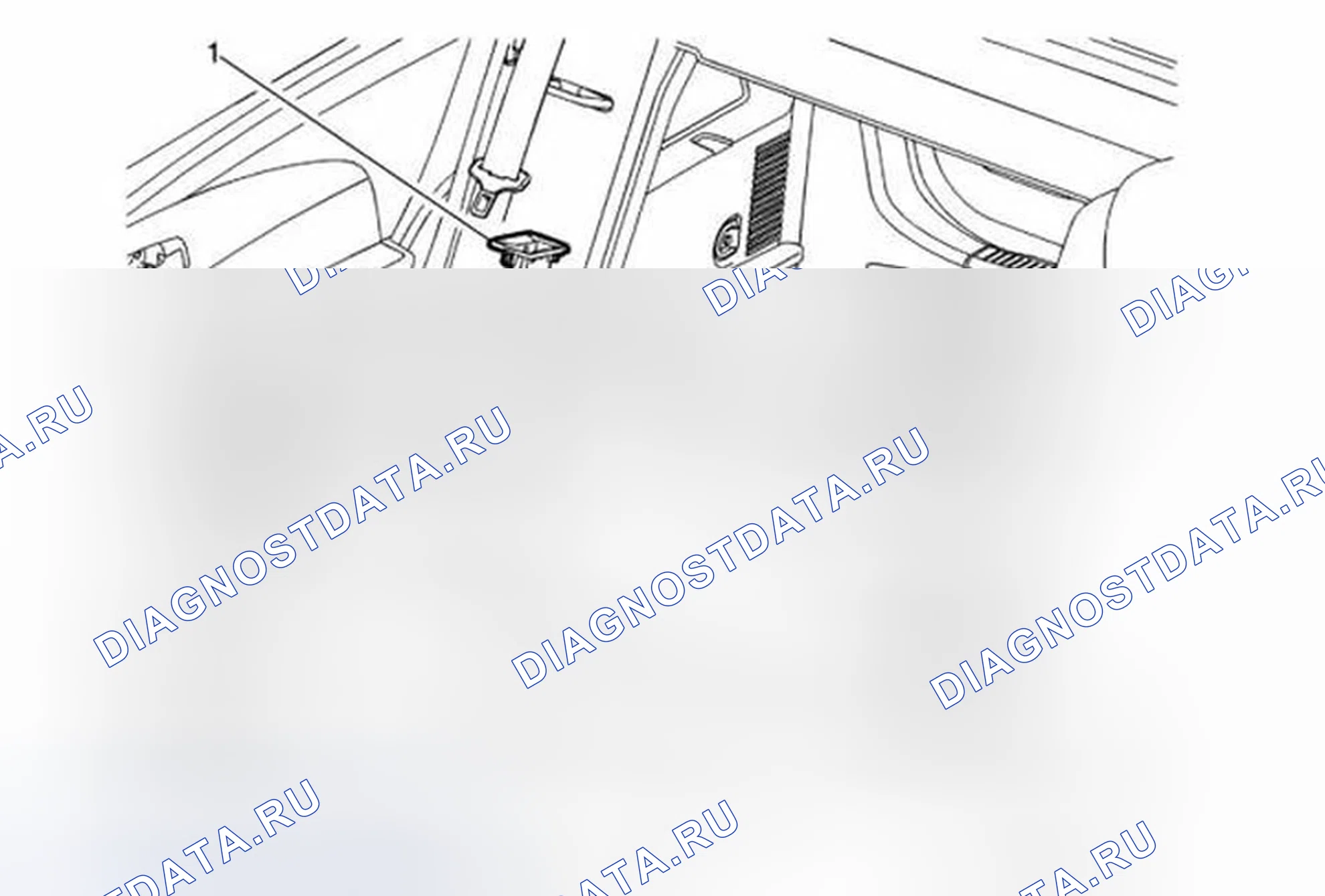 Рис. 15: Замена чехла подушки спинки детского сиденья. Chevrolet Sonic I