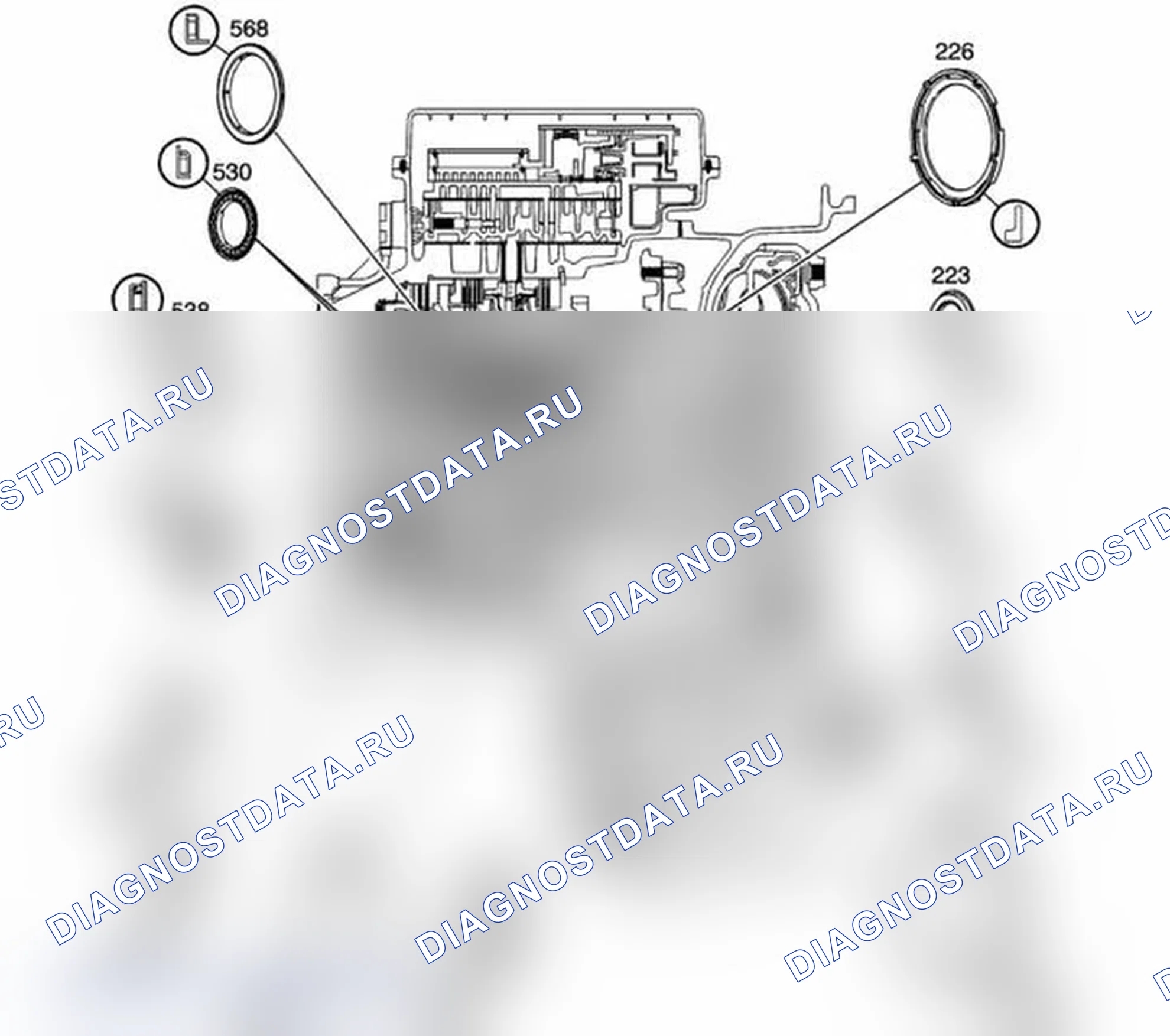 Рис. 439: Расположение втулок, подшипников и шайб. Pontiac G6 I final