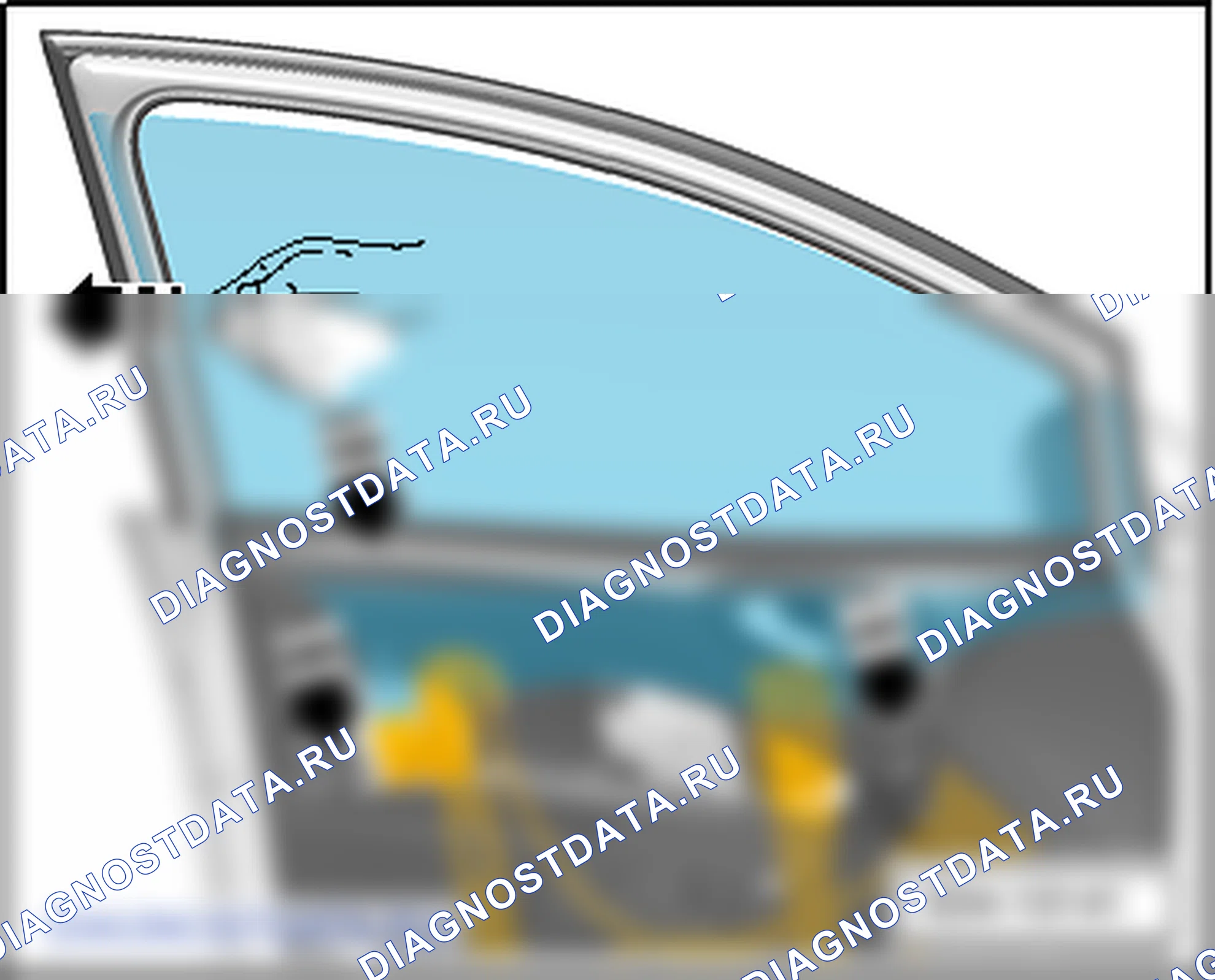 Окна передней двери. SEAT Ibiza IV
