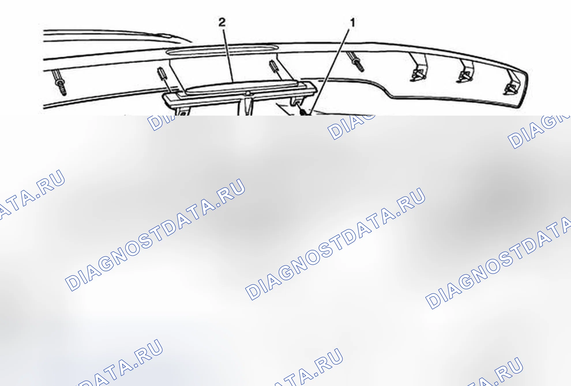 Рис. 32: Замена стоп-сигнала при высоком креплении (ZR1). Chevrolet Corvette C6