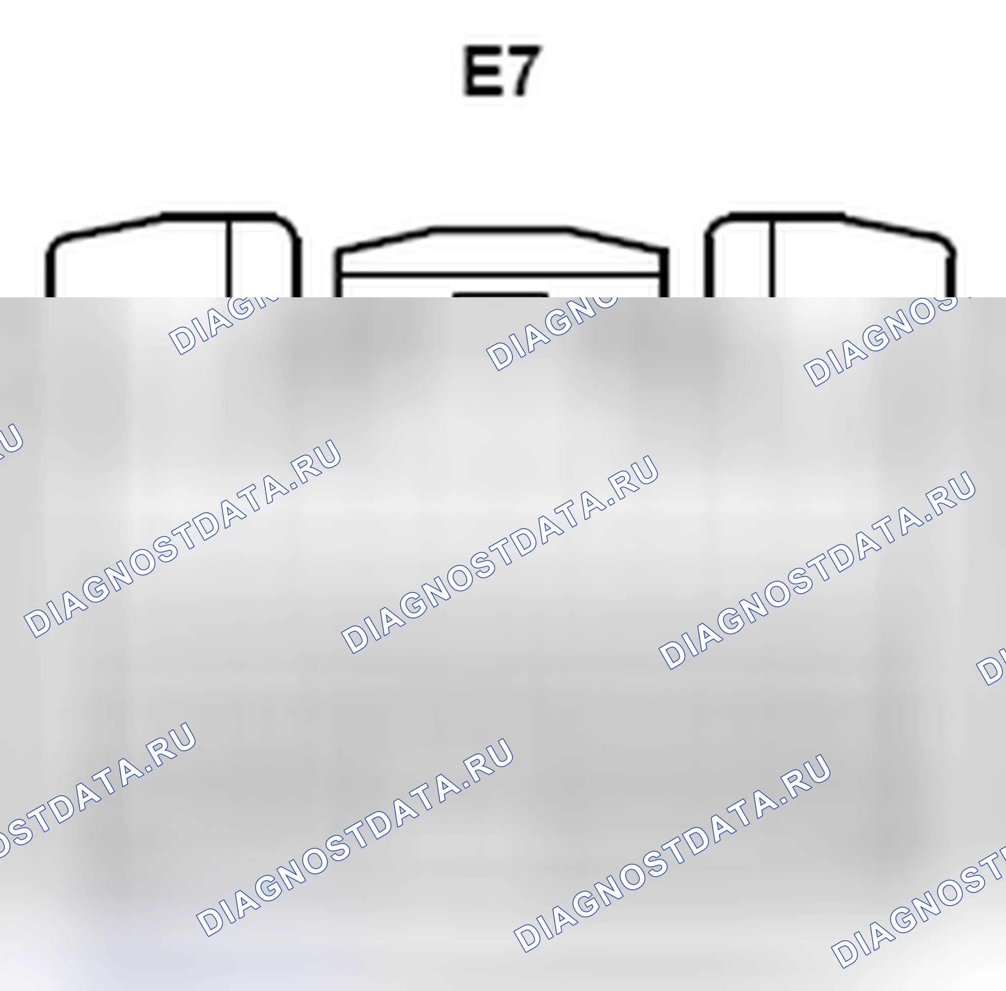 Рис. 489: Вид с торца разъема ЭБУ основного корпуса (E7). Toyota Camry XV40 рестайлинг