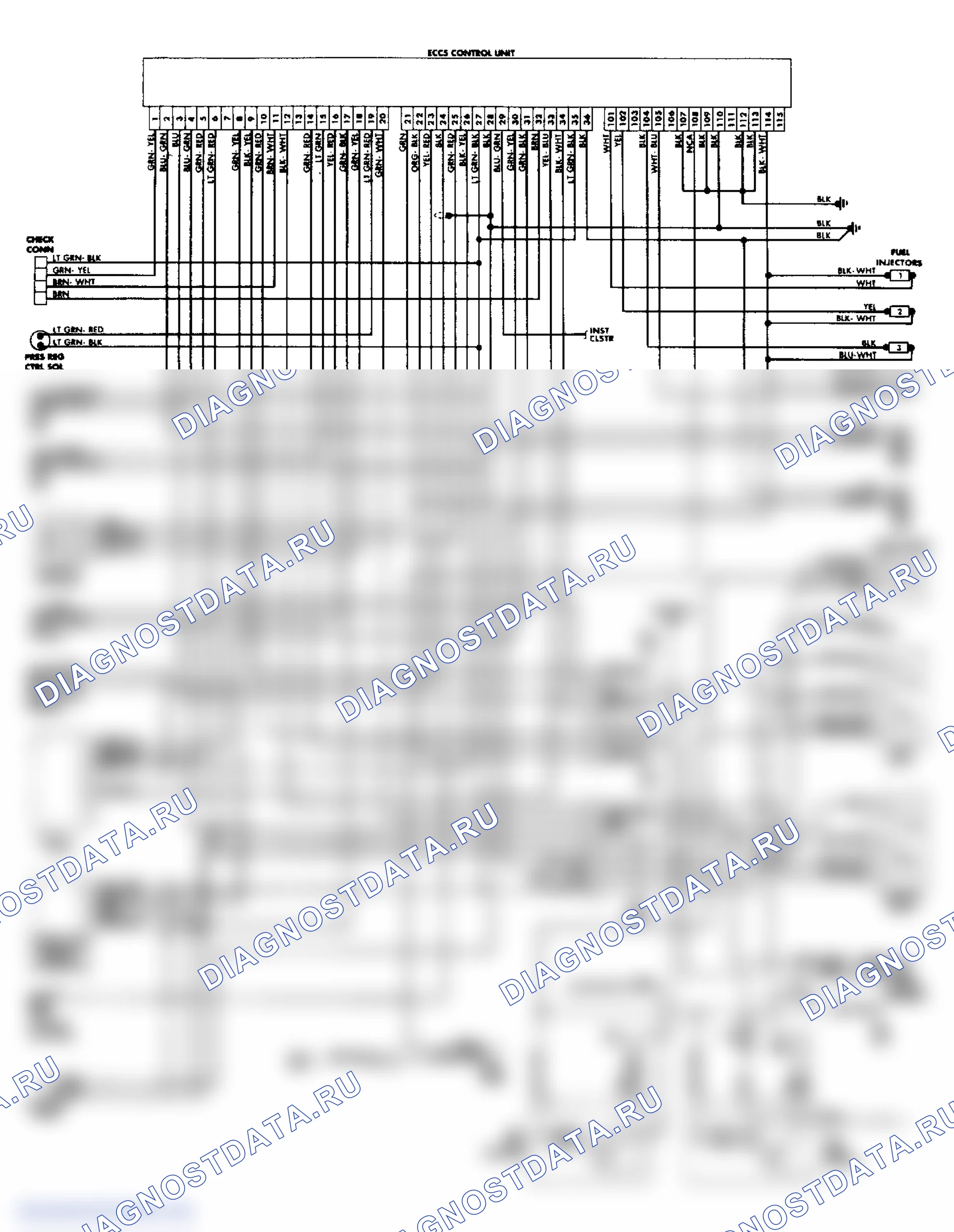 Рис. 188: электросхема системы ECCS Stanza. Nissan Stanza II