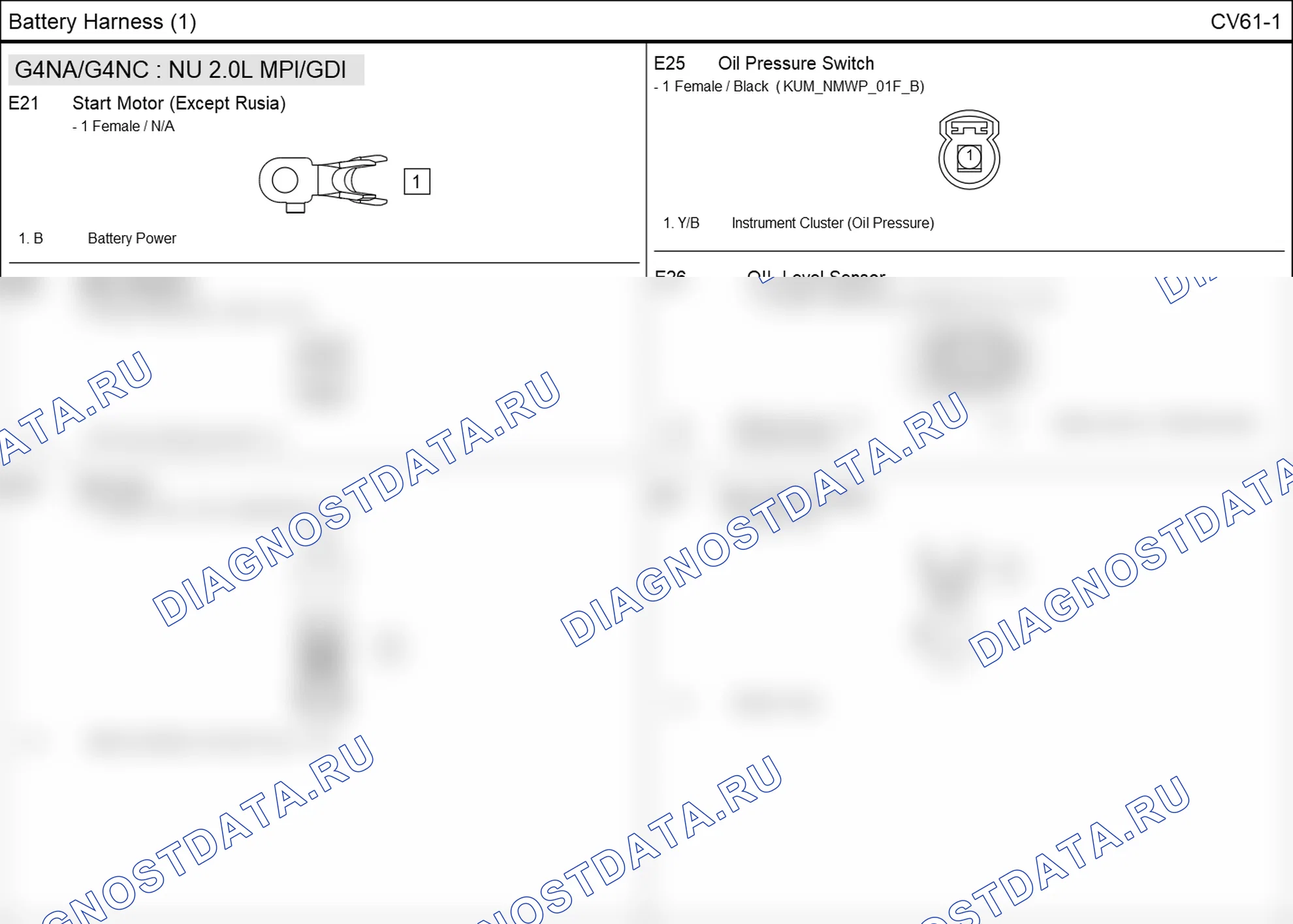 Распиновка разъёма E27 — battery harness. Hyundai ix35 EL