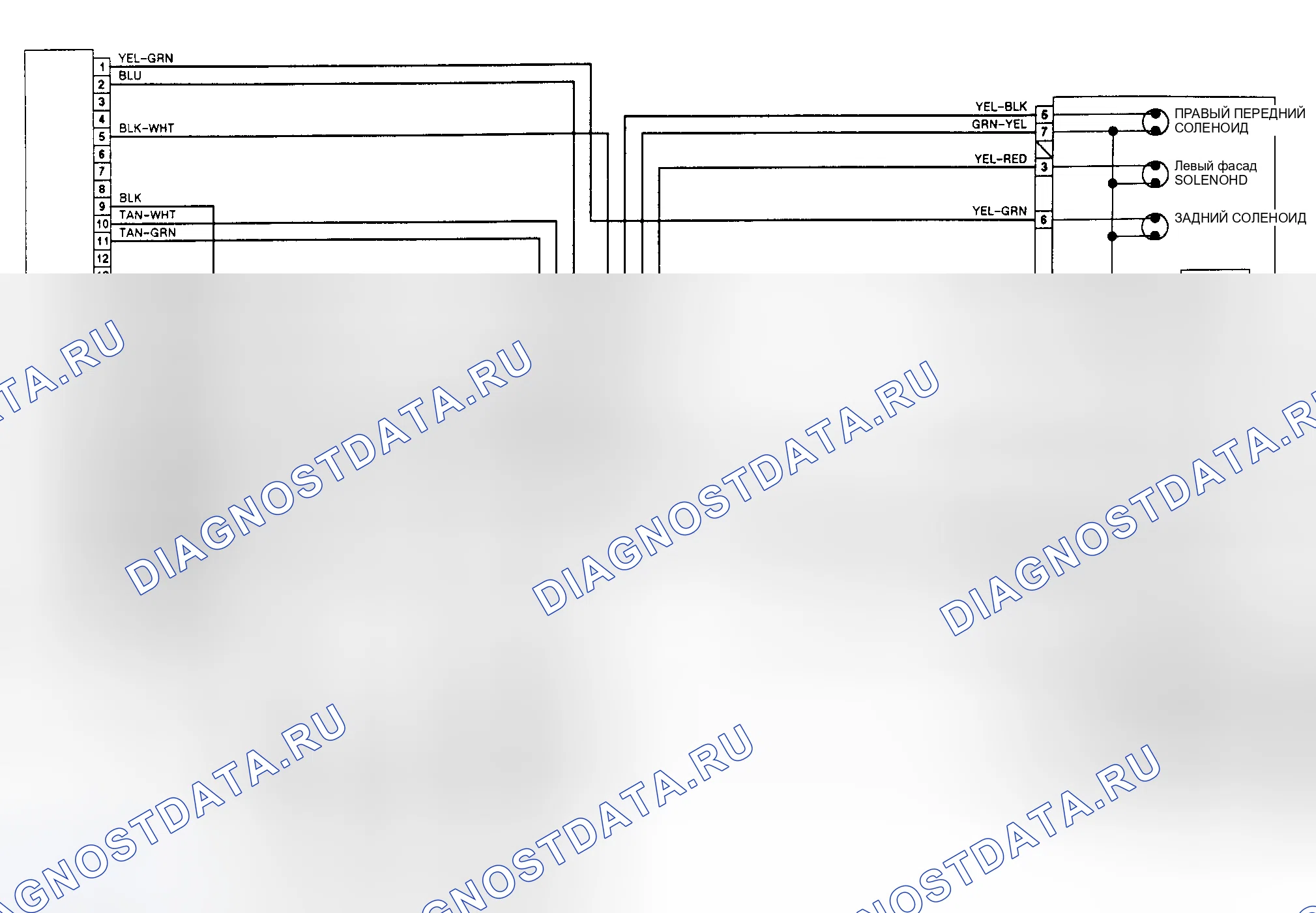 Рис. 5: электросхема ABS (Galant Fwd). Mazda MPV III