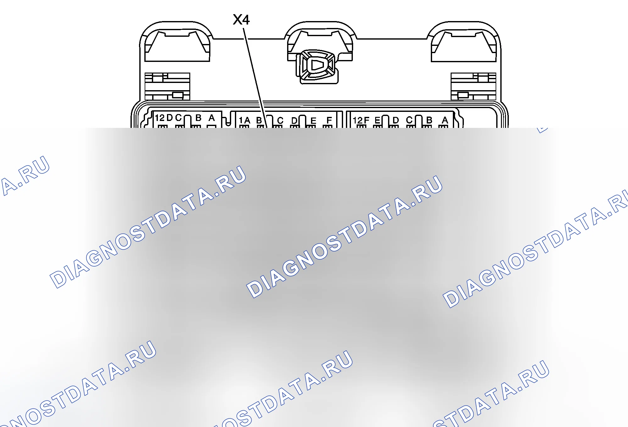 Рис. 18: Блок предохранителей - Вид снизу сзади. Chevrolet Malibu VIII
