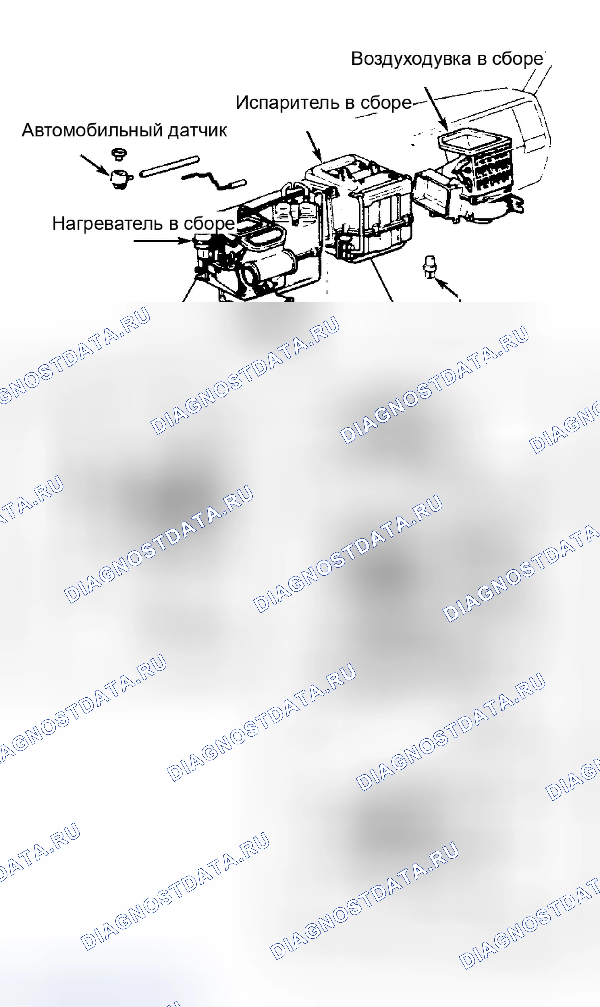 Рис. 4: Компоненты системы автоматического A / C-нагревателя Cressida. Toyota Cressida II