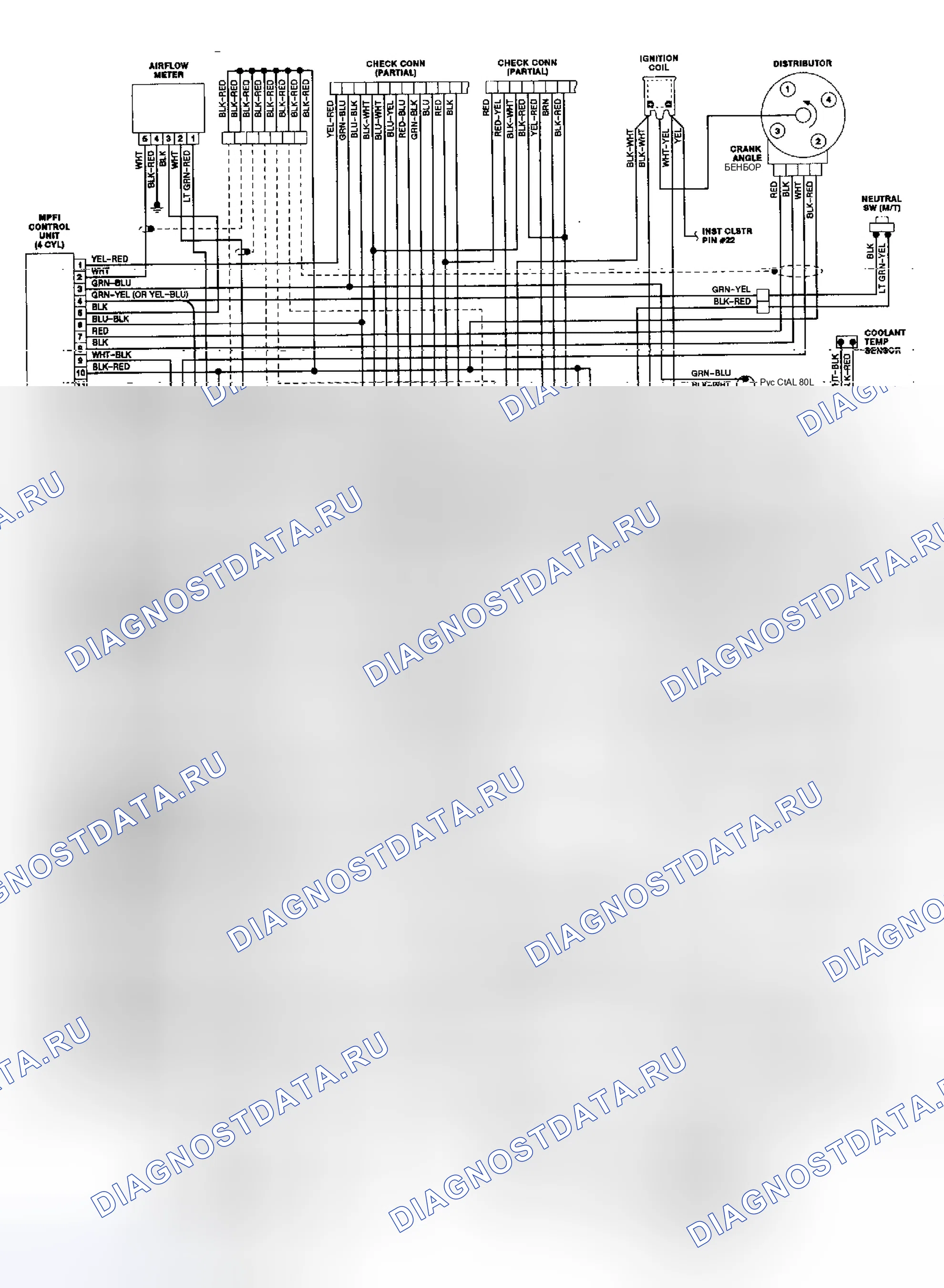 Рис. 4: электросхема Subaru XT 1.8L. Subaru XT I