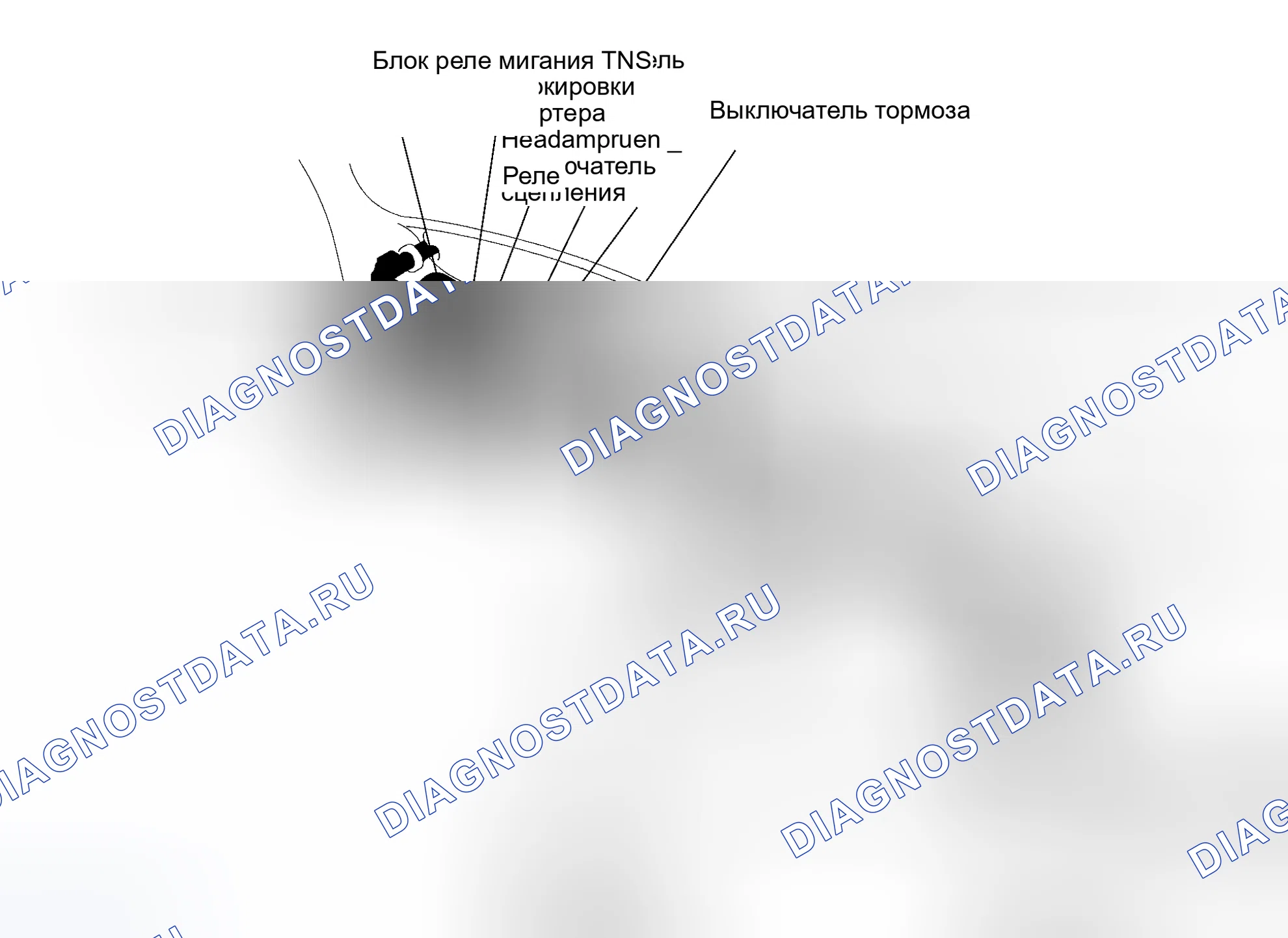 Рис. 1: Расположение компонентов (1 из 2). Mazda Eunos 800 I