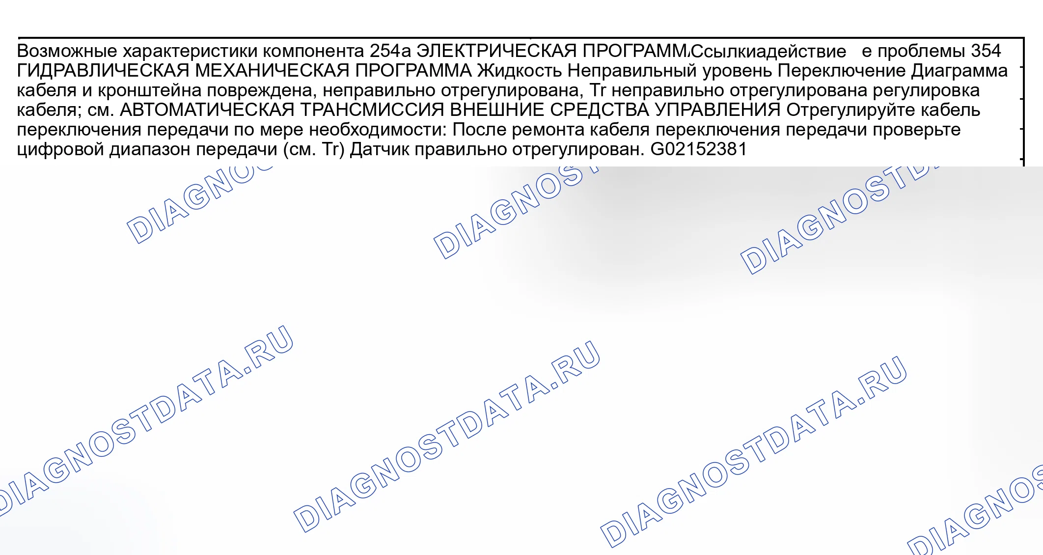 Рис. 236: Другие проблемы: Шум / вибрация - вперед или назад (процедуры 254 / 354). Ford Ranger I