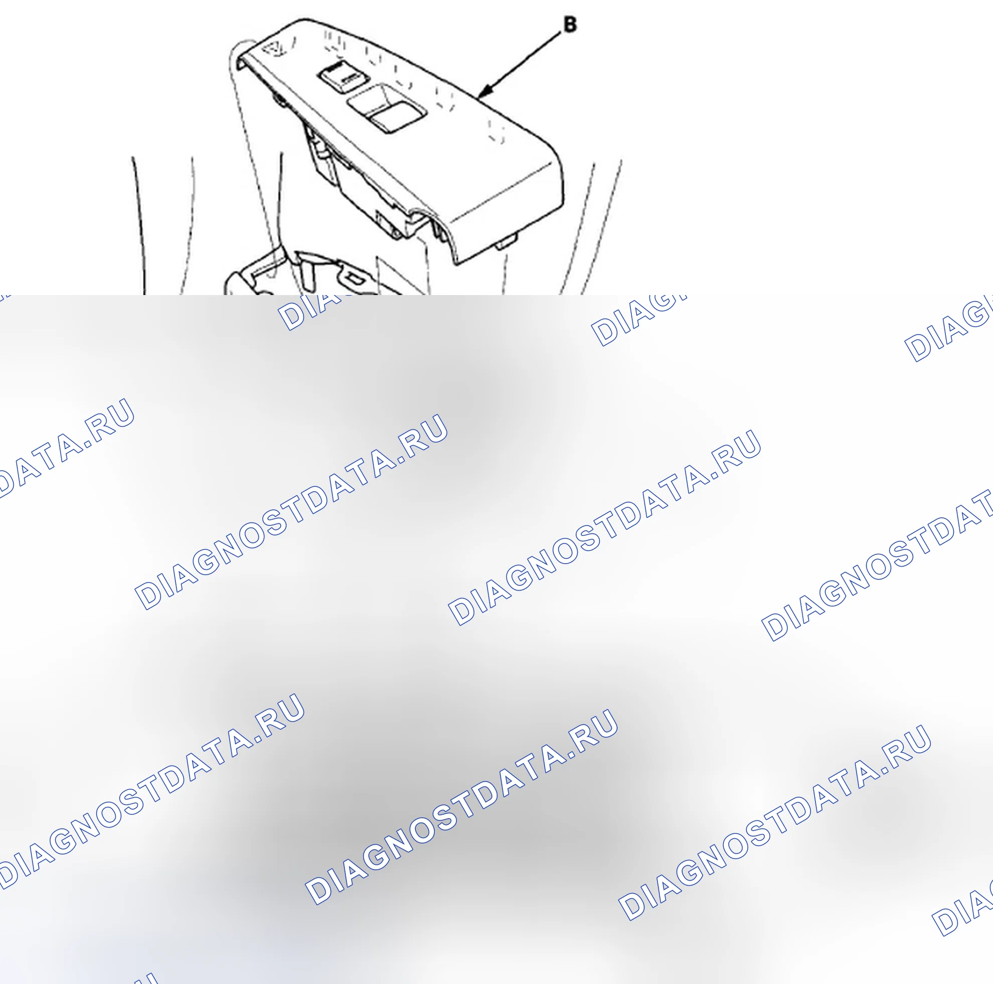 Рис. 29: Входной тест переключателя стеклоподъемника переднего пассажира. Honda Accord VIII