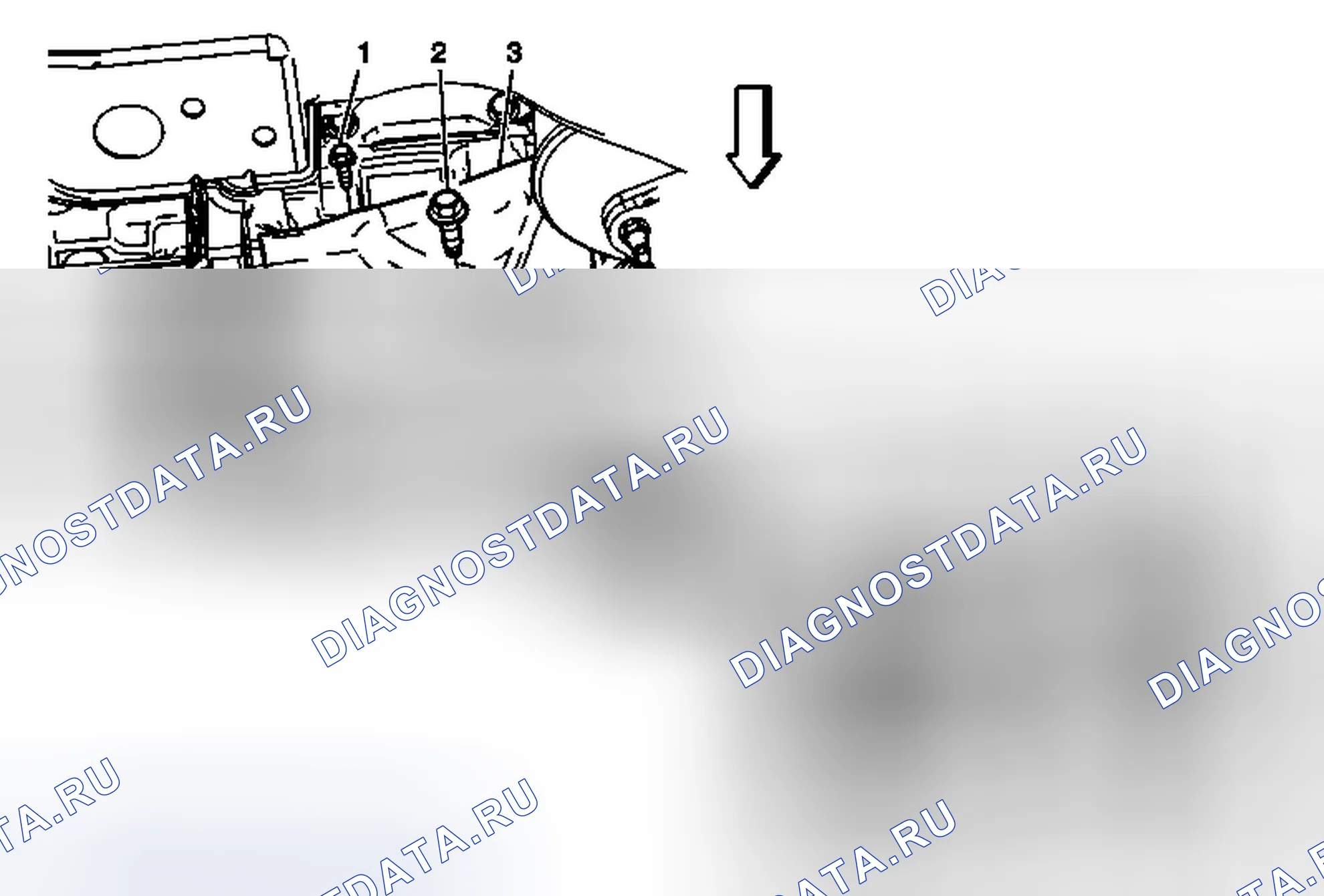 Рис. 47: Замена датчика детонации - Банк 1. Chevrolet Captiva I рестайлинг