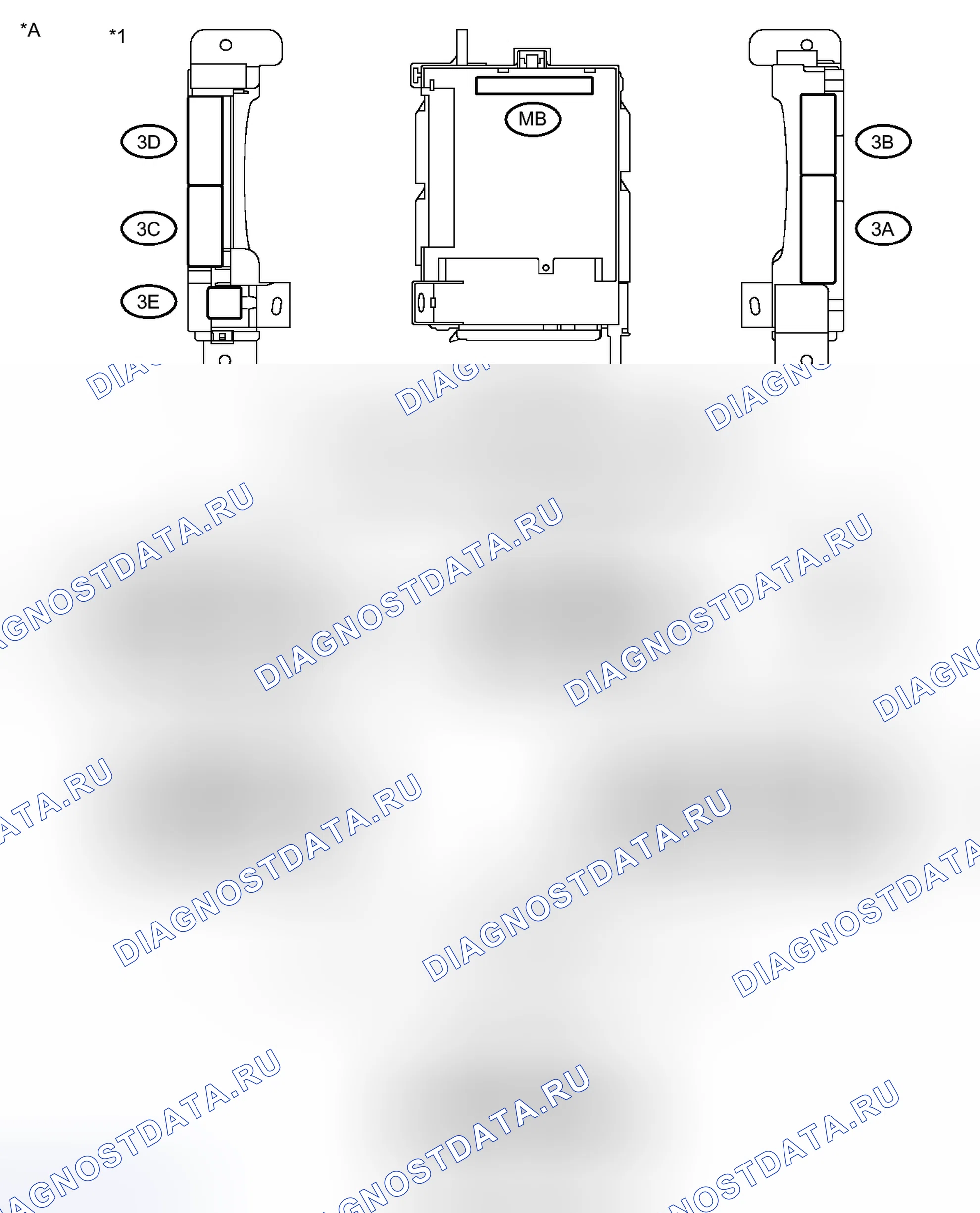 Рис. 293: КЛЕММЫ ЭБУ. Toyota Yaris III