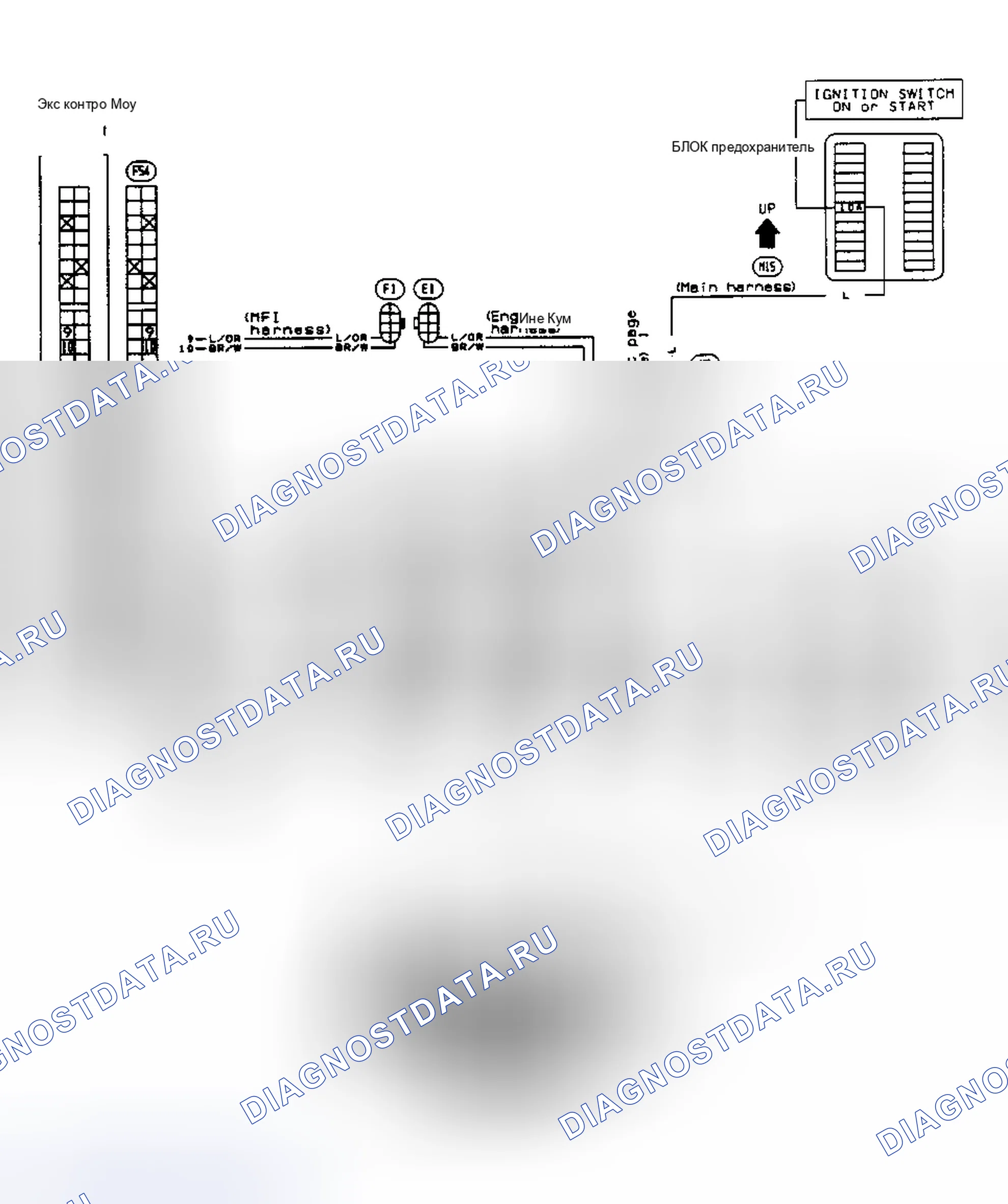 Рис. 1: электросхемы. Nissan Quest I