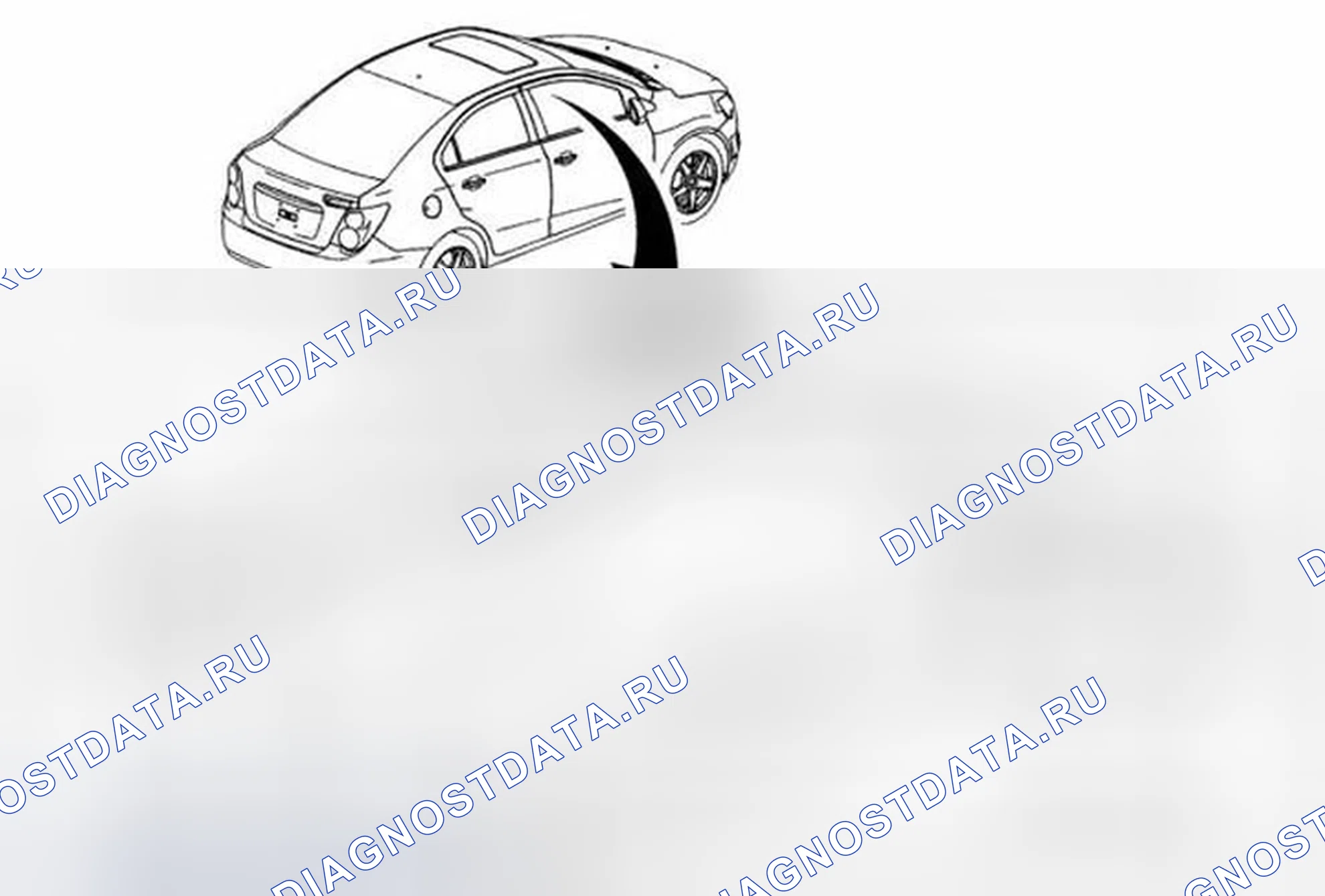 Рис. 9: Замена облицовочной панели (седан без лючка). Chevrolet Sonic I