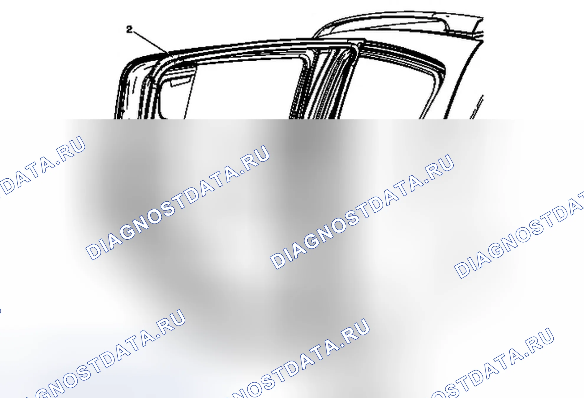 Рис. 49: Замена погодной полосы задней боковой двери - сторона двери. Chevrolet Spark M300