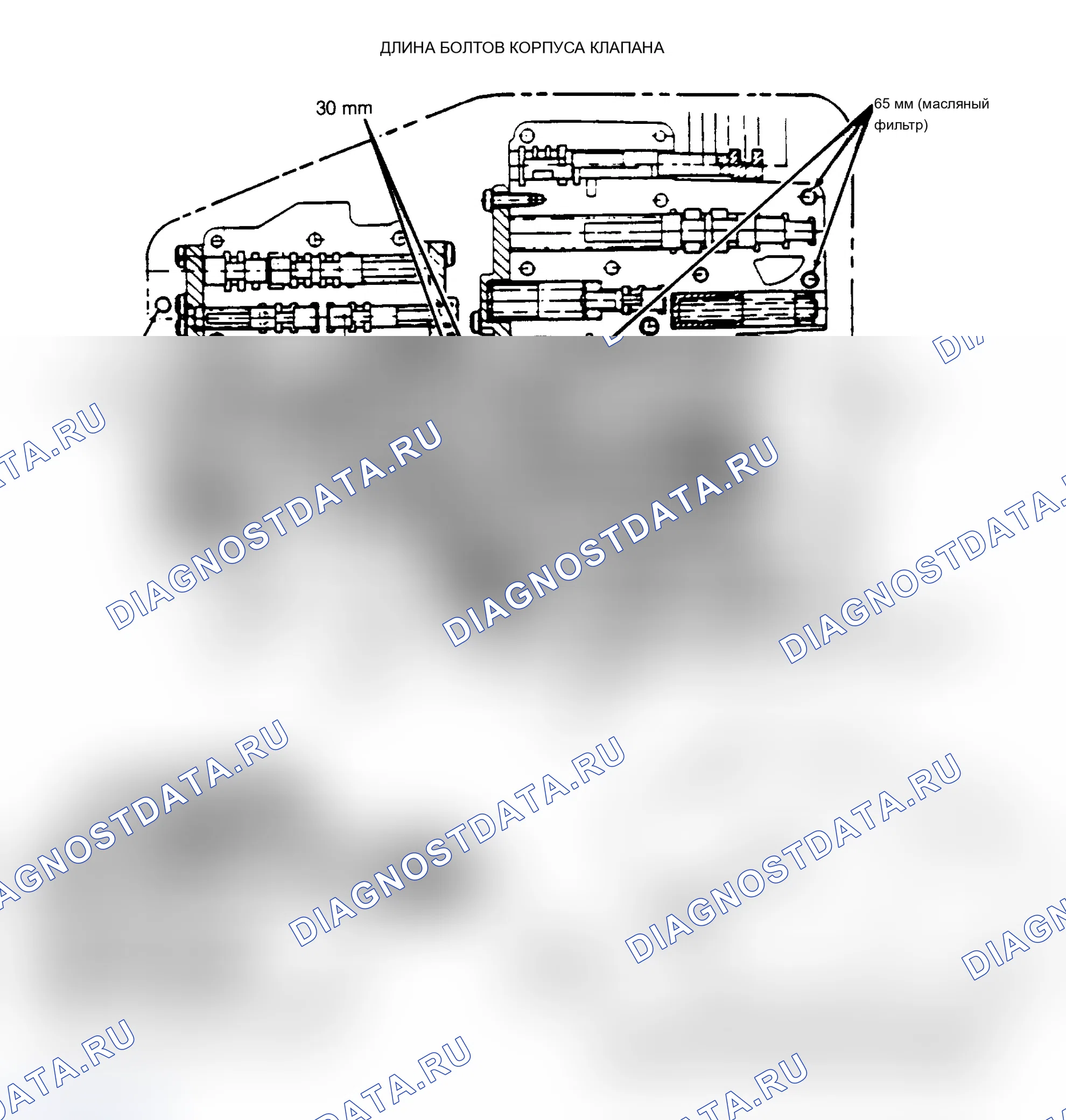 Рис. 26: Расположение болтов корпуса клапана. Volvo 740 I