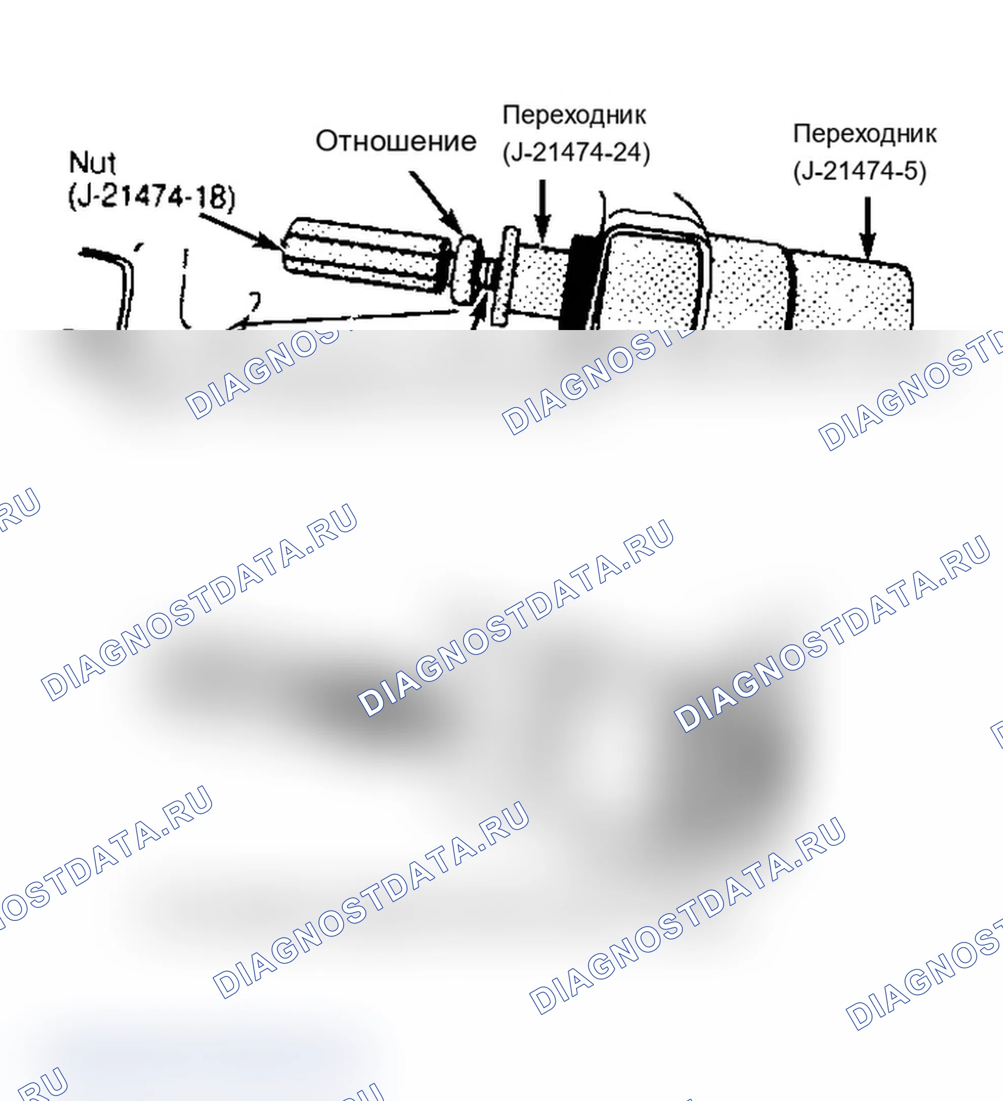 Рис. 5: Замена поворотной втулки (корпуса «A», «J» и «N»). Chevrolet Celebrity I