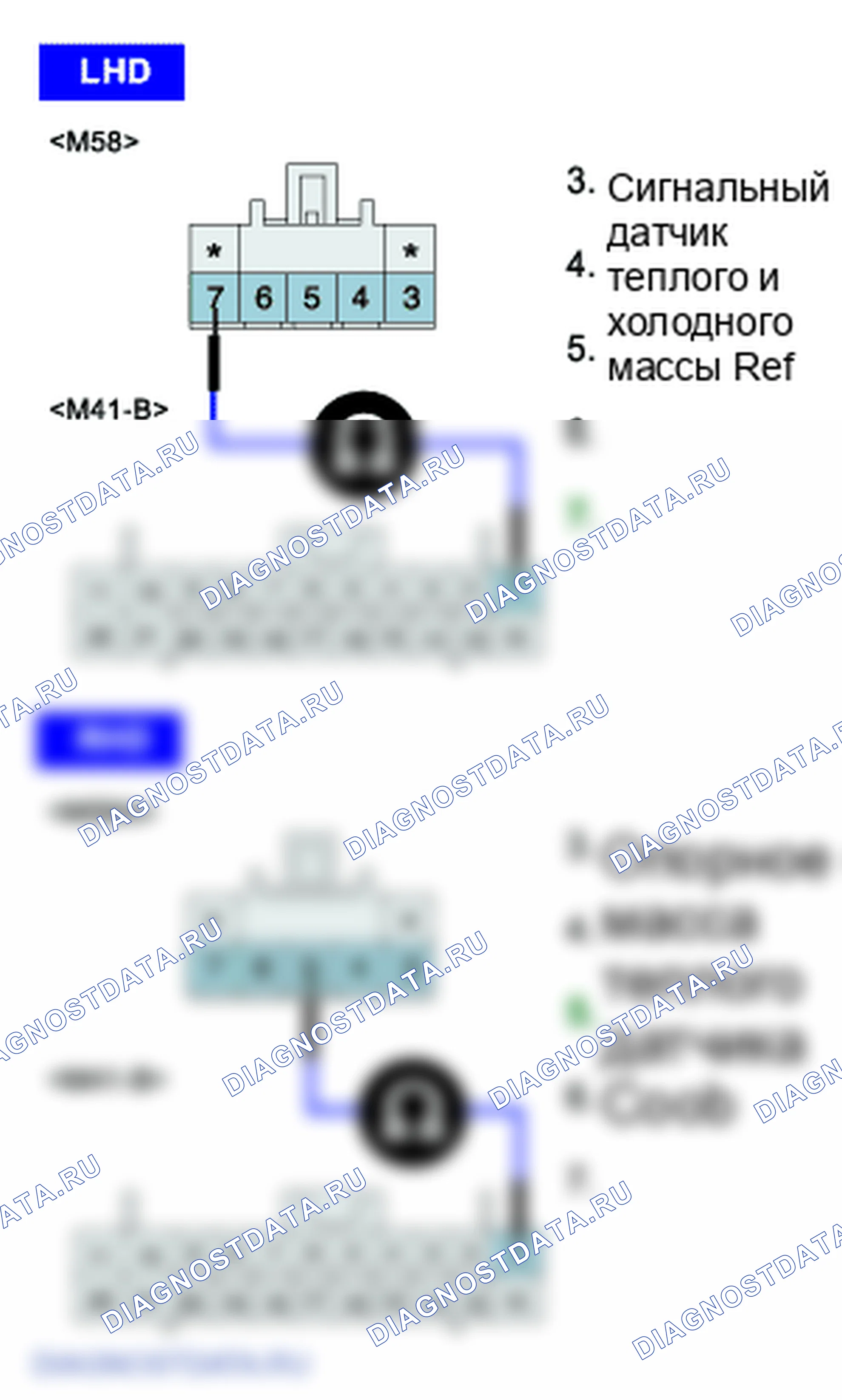 B1204: Потенциометр воздушной смеси открыт (низкий) - пассажир. Hyundai Santa Fe CM