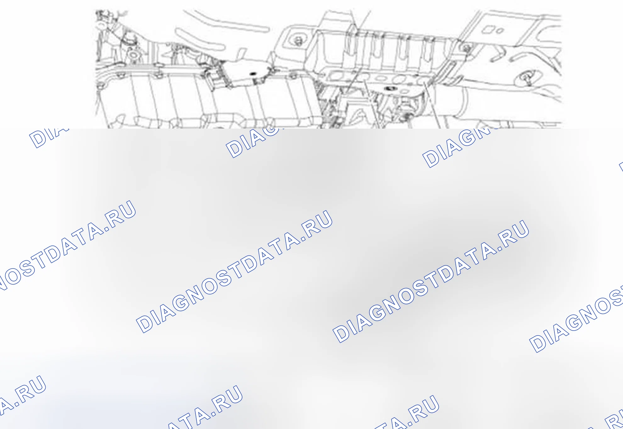 Рис. 3: Поперечина - трансмиссия, 3.7L и 5.0L. Ford Mustang V рестайлинг