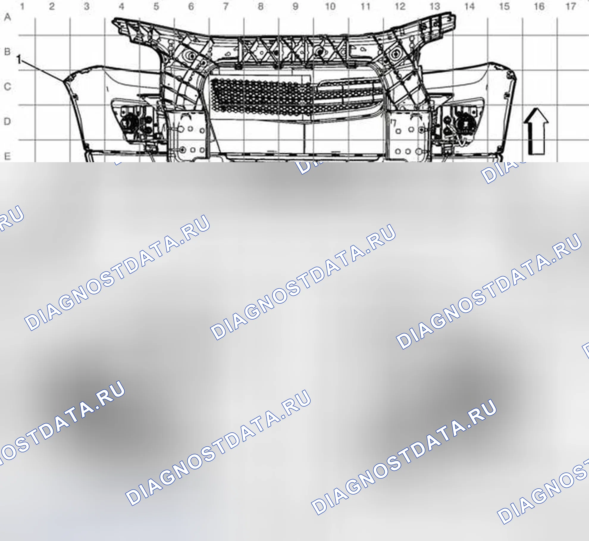 Рис. 29: Разводка жгута удлинителя противотуманной фары. Buick Enclave I