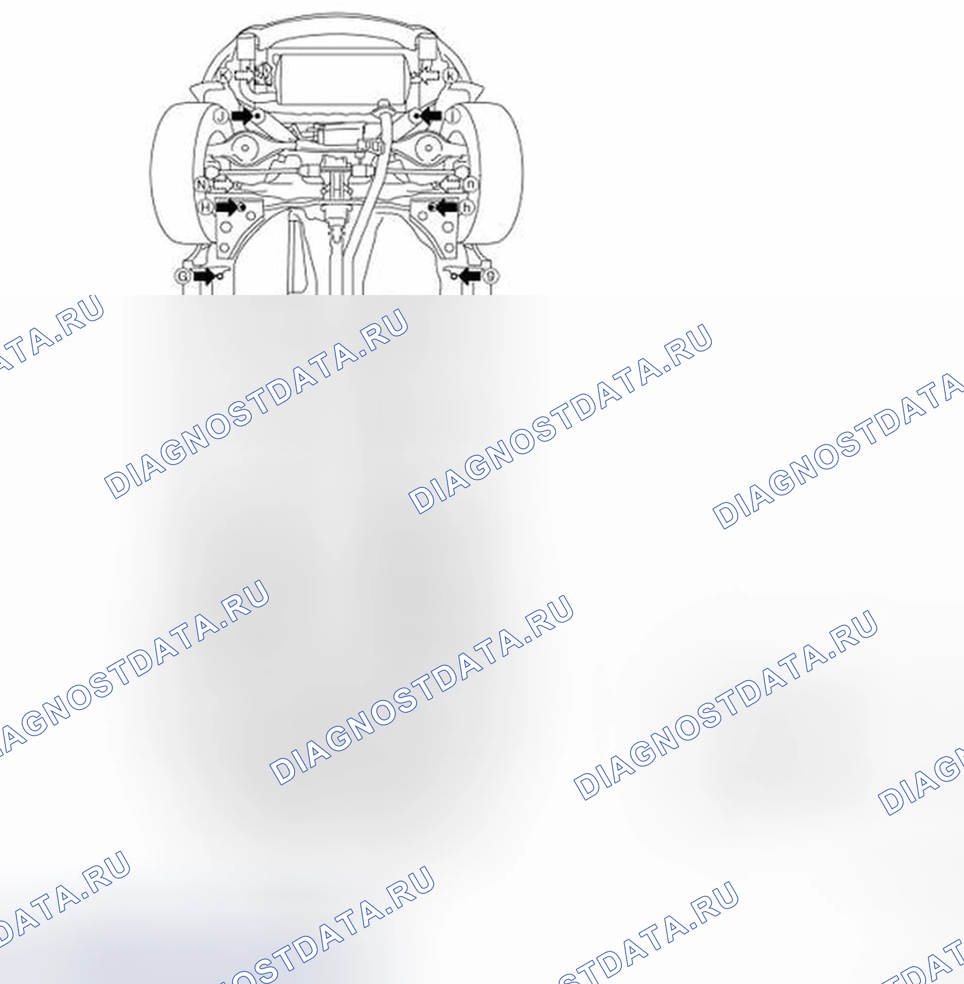 Рис. 295: ТОЧКИ ИЗМЕРЕНИЯ. Nissan Murano Z51 рестайлинг 2