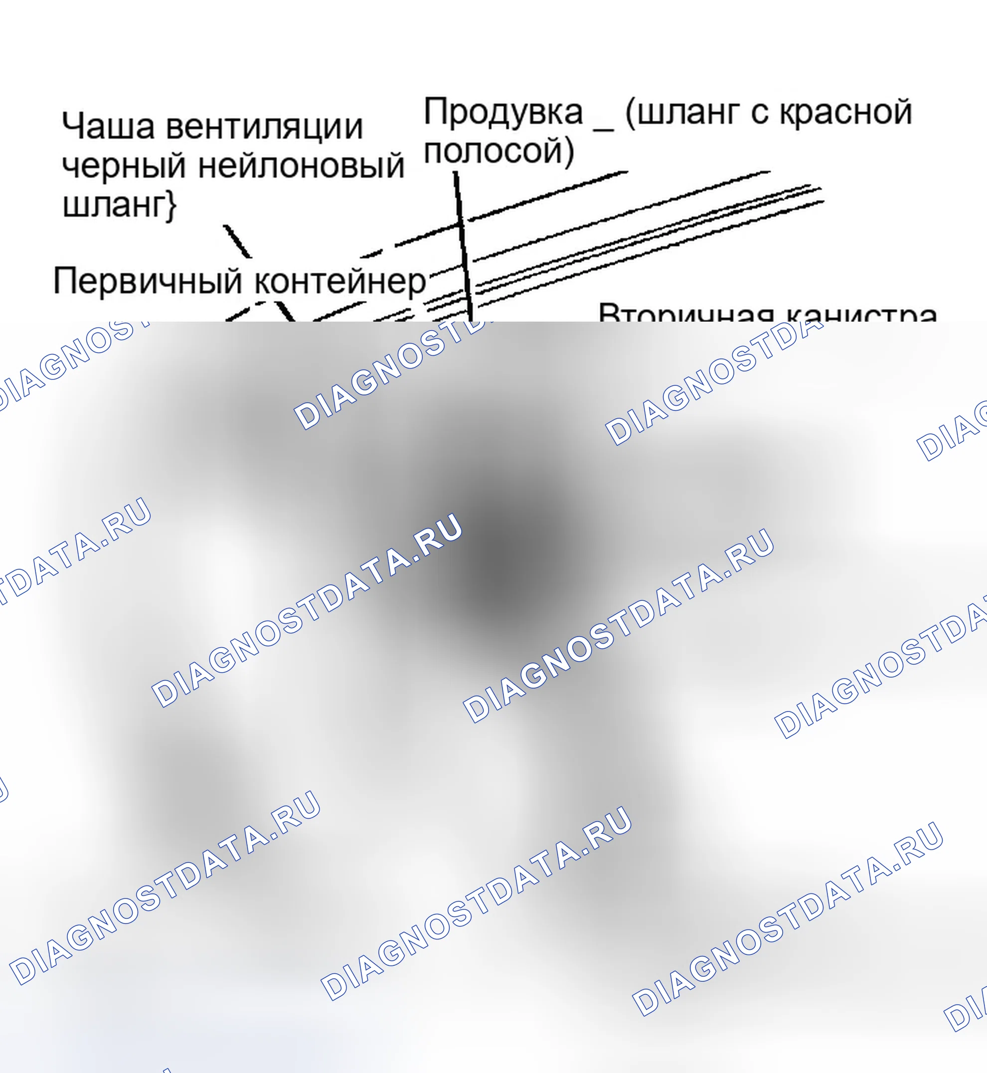 Рис. 40: Типичный двойной монтаж канистр (модели " D " и " W ") Канистры устанавливаются на правом переднем крыле.. Dodge Ram Van II