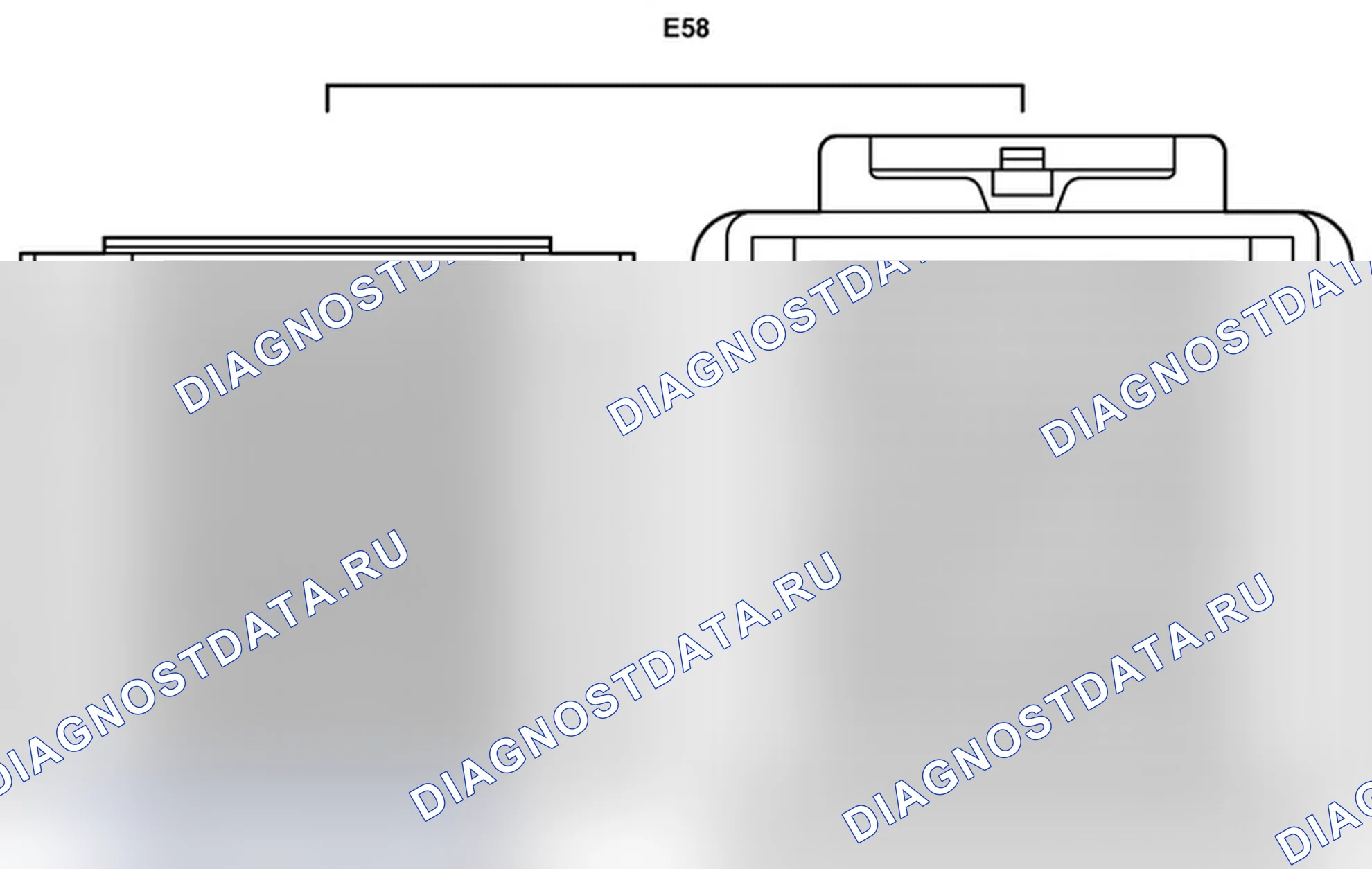 Рис. 588: Вид с торца соединительного разъема (E58). Toyota Land Cruiser 200