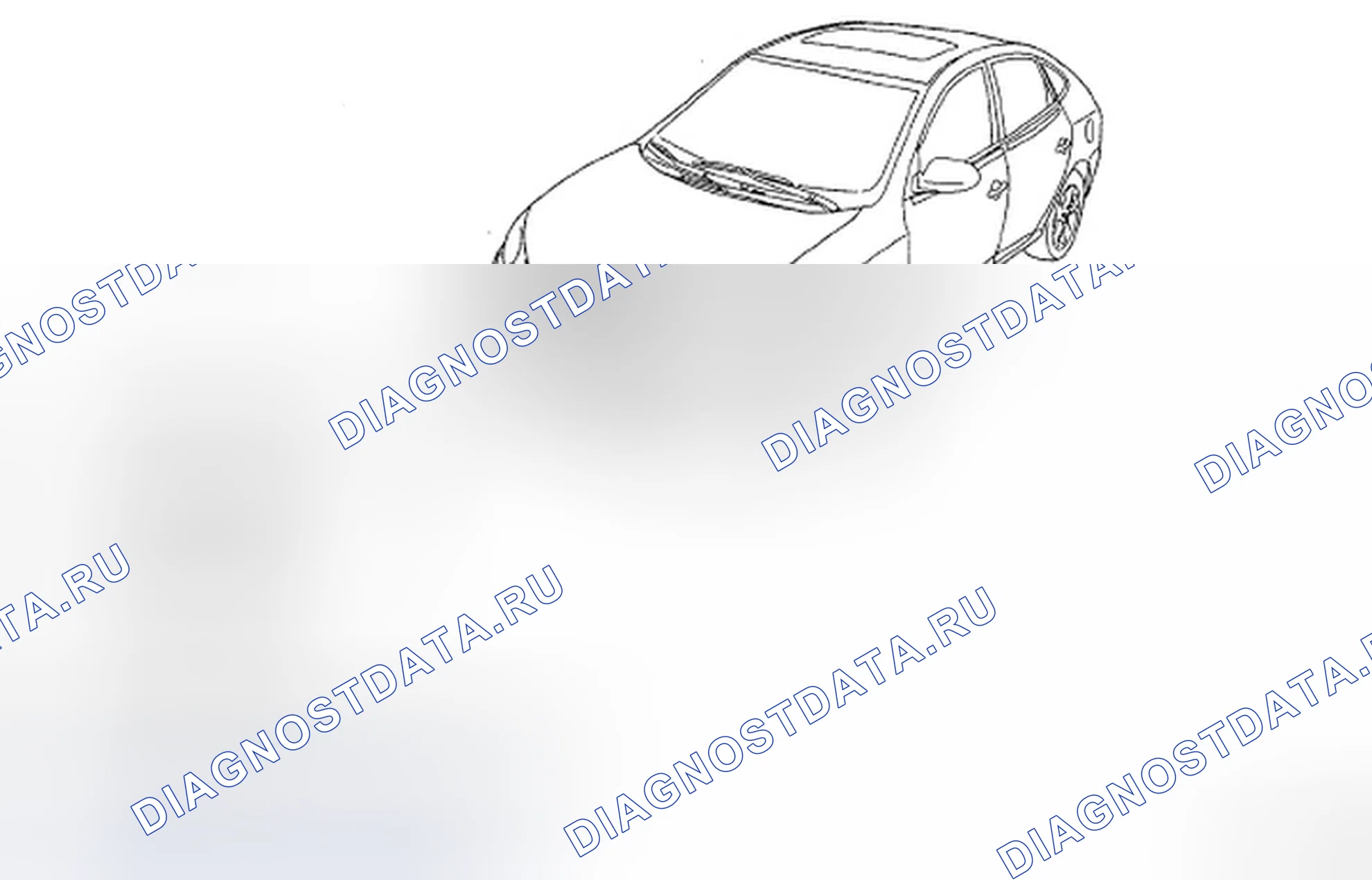 Рис. 115: Определение местоположения датчика фронтального удара (FIS). Hyundai Elantra IV