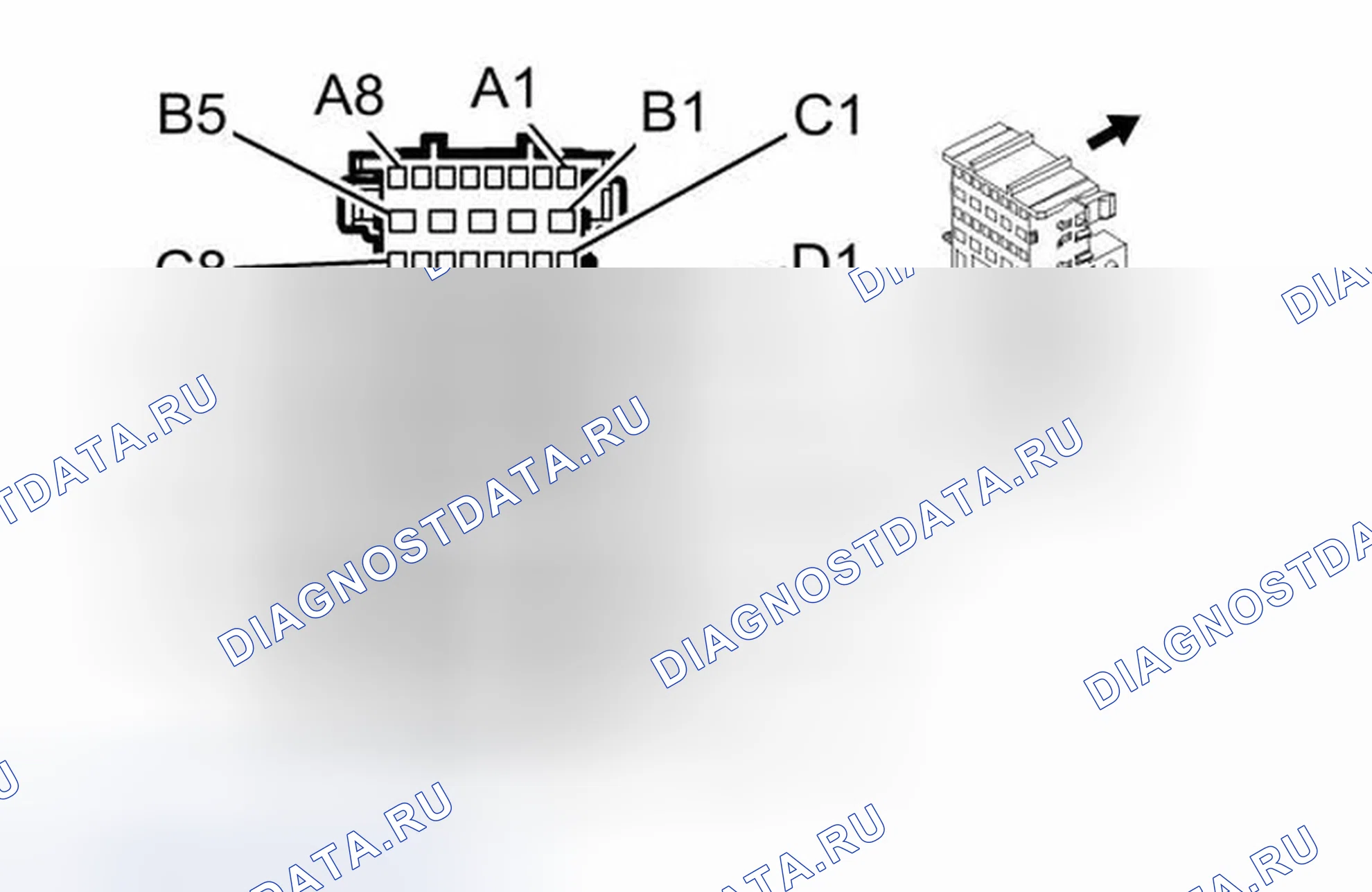 Рис. 84: Блок предохранителей - Underhood X1. GMC Cutaway G3500 