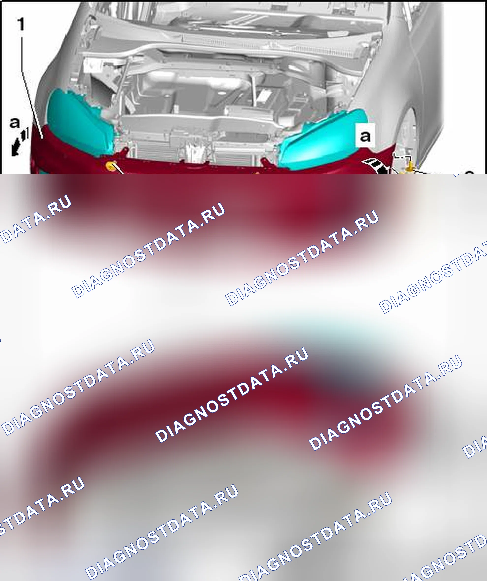 Рис. 49: КРЫШКА ПЕРЕДНЕГО БАМПЕРА. Volkswagen Golf Mk6