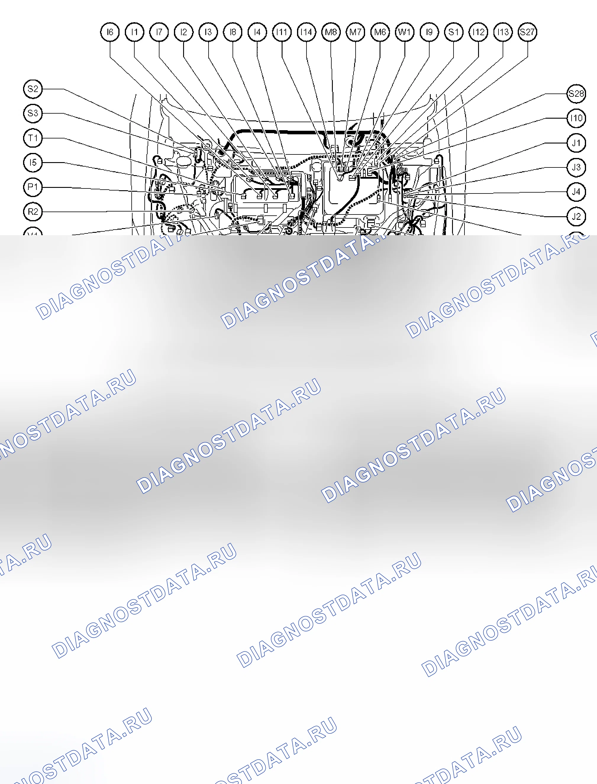 Рис. 1: ГРАФИКИ РАСПОЛОЖЕНИЯ КОМПОНЕНТОВ. Toyota Prius II рестайлинг